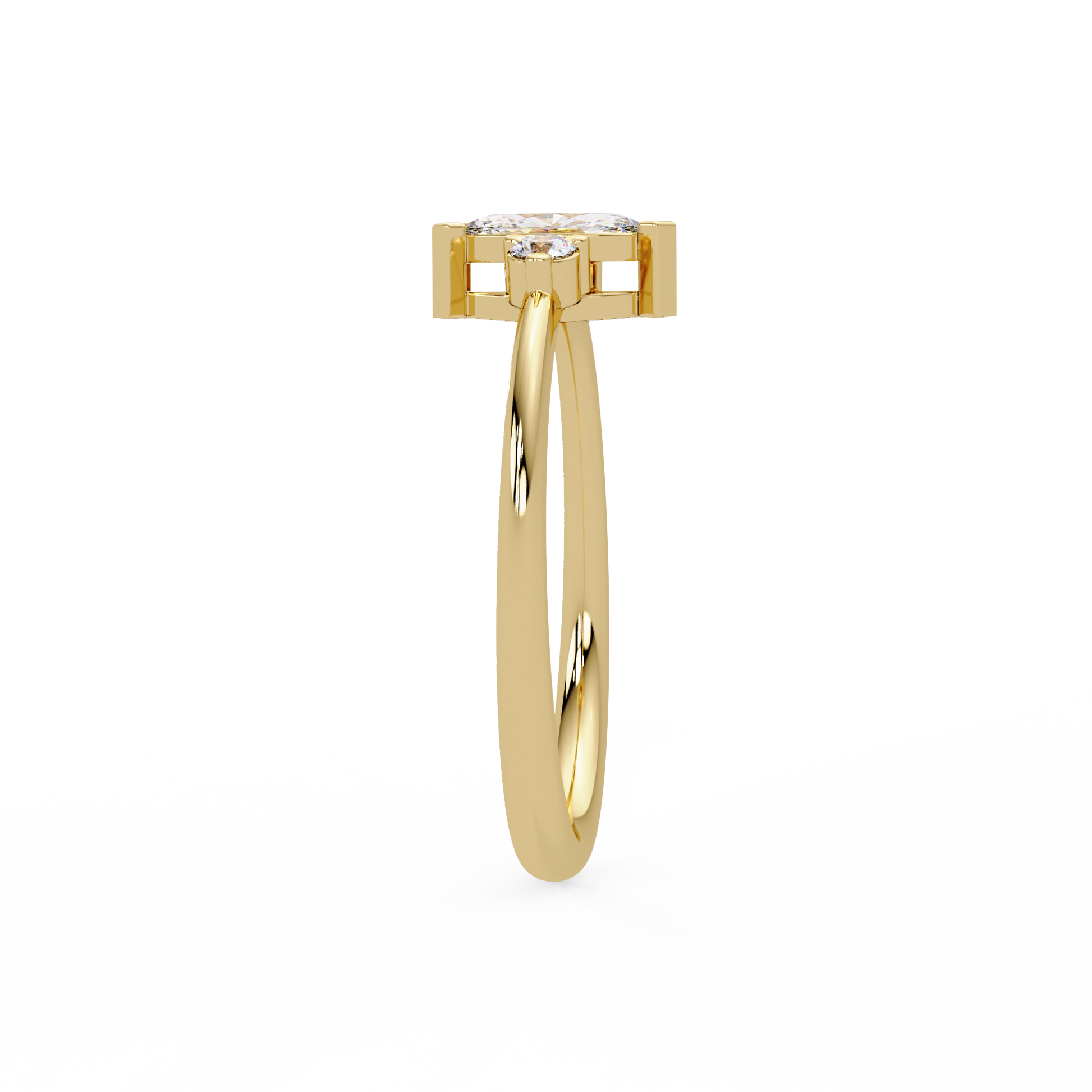 Marquise Cut Lab Grown Diamond Three Stone Ring