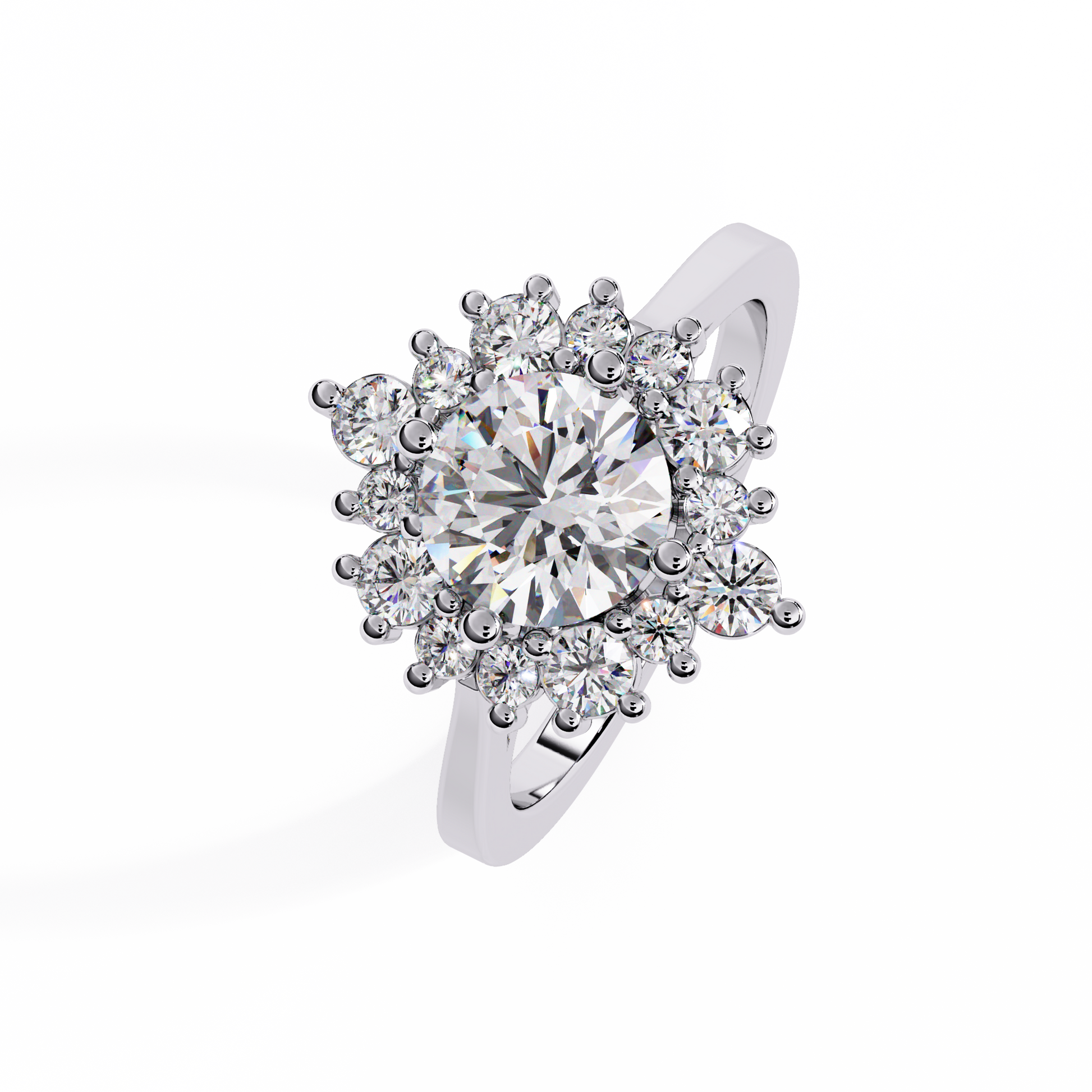 Round Cut Lab grown Diamond Illusion Style Ring