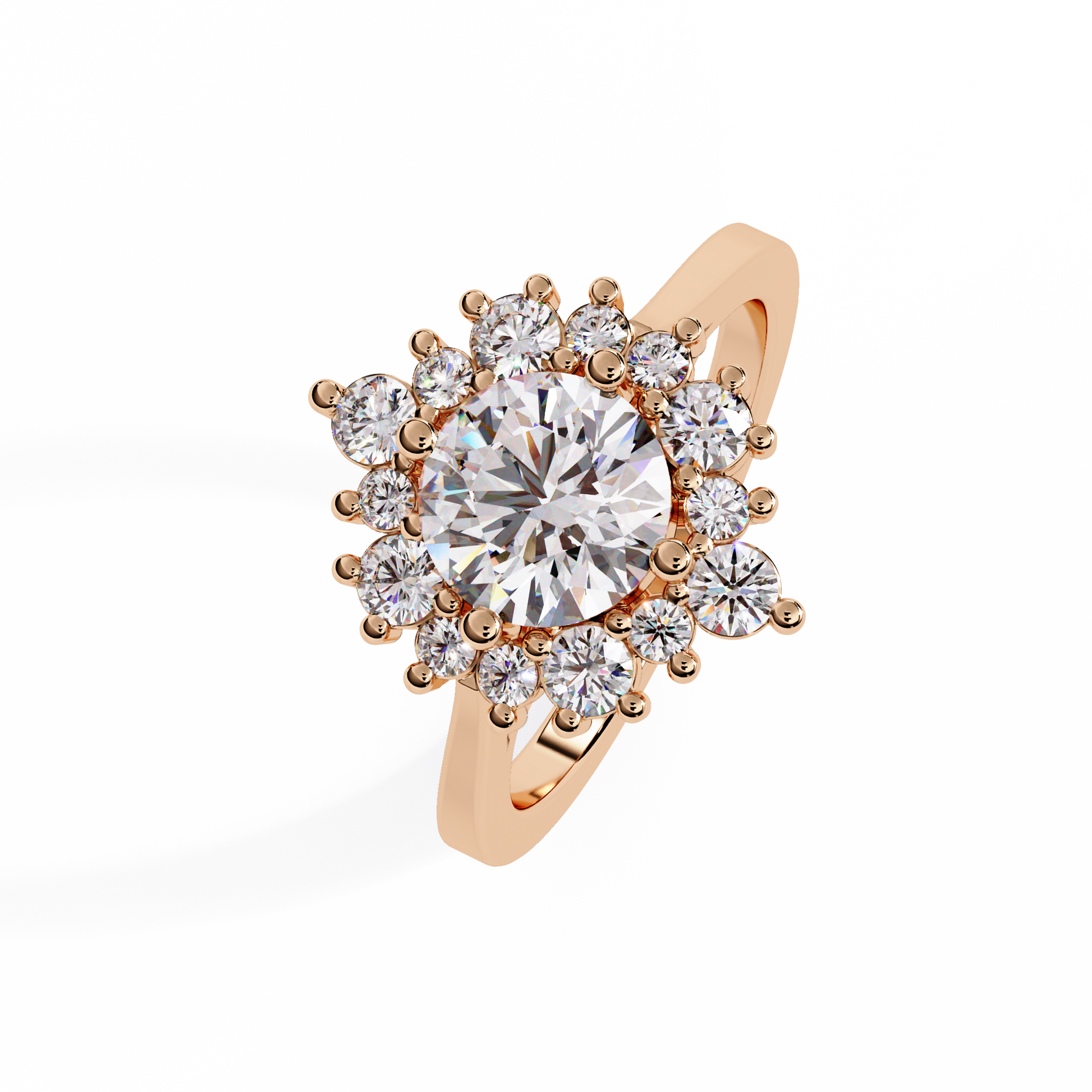 Round Cut Lab grown Diamond Illusion Style Ring