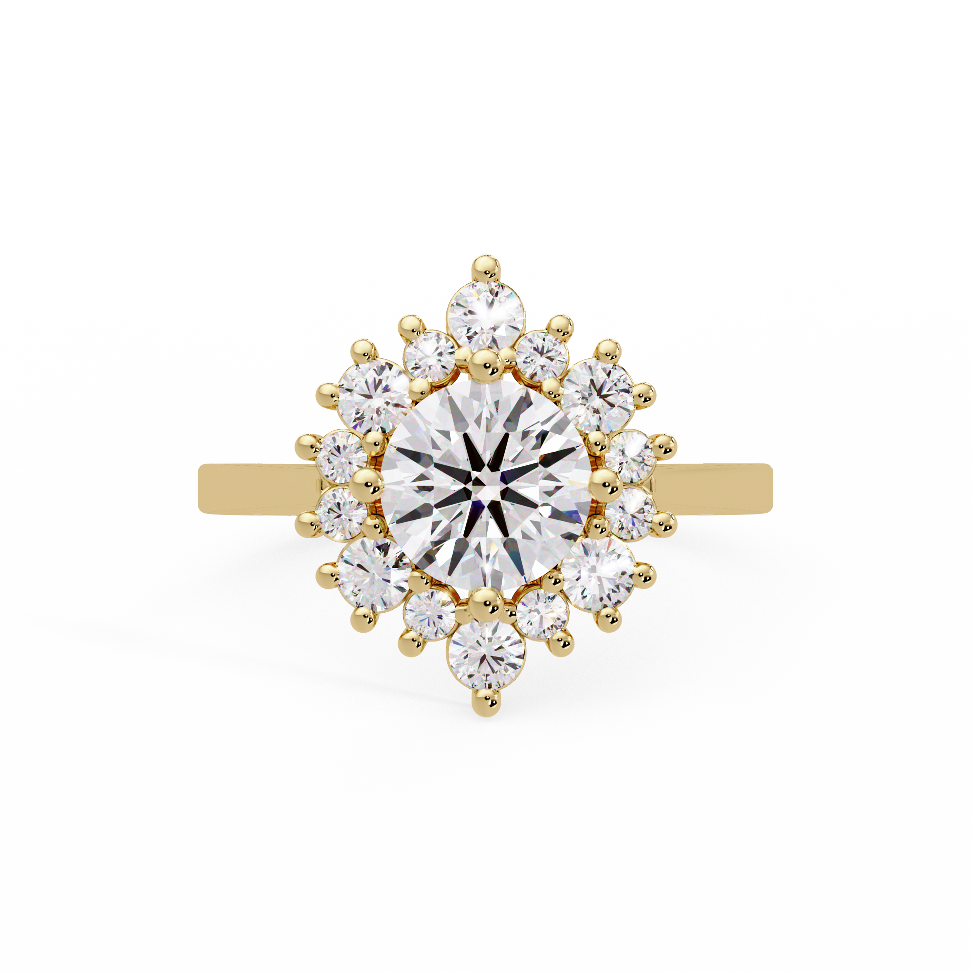 Round Cut Lab grown Diamond Illusion Style Ring