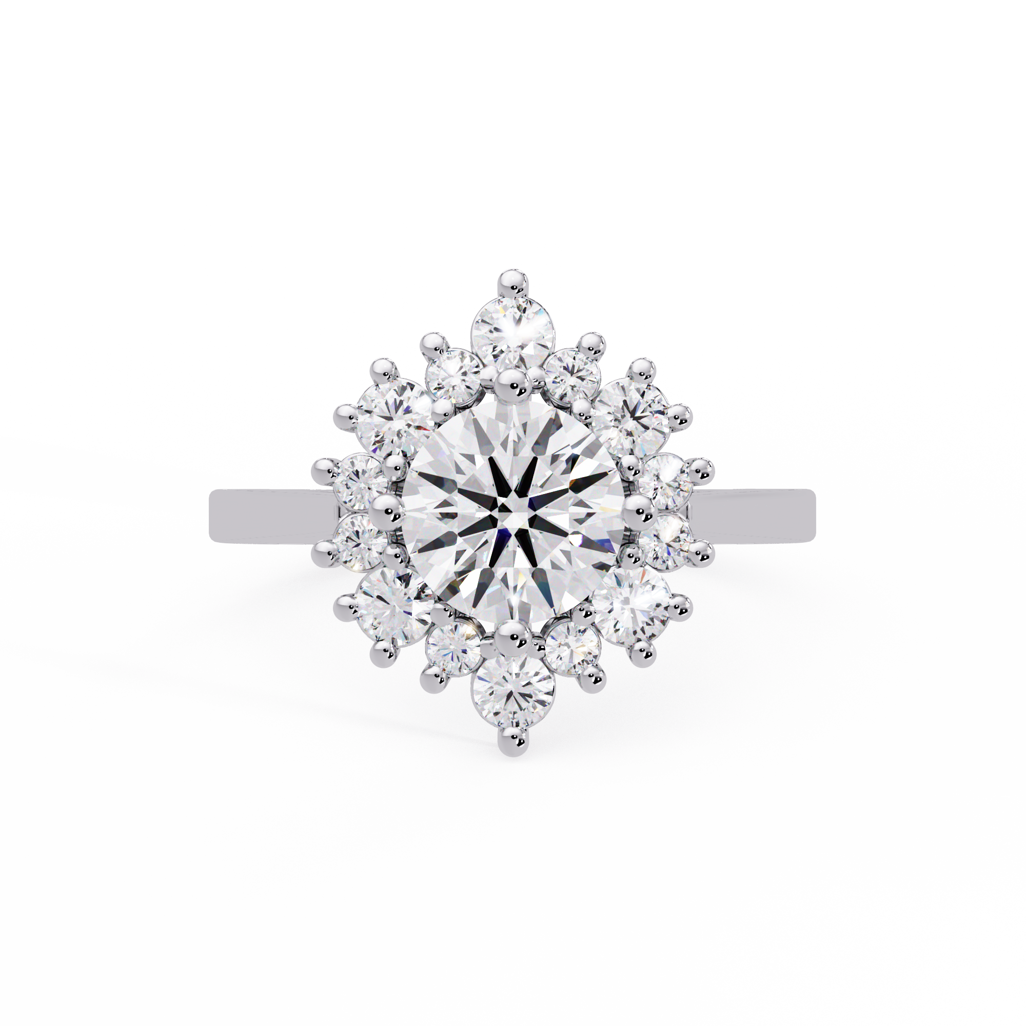 Round Cut Lab grown Diamond Illusion Style Ring