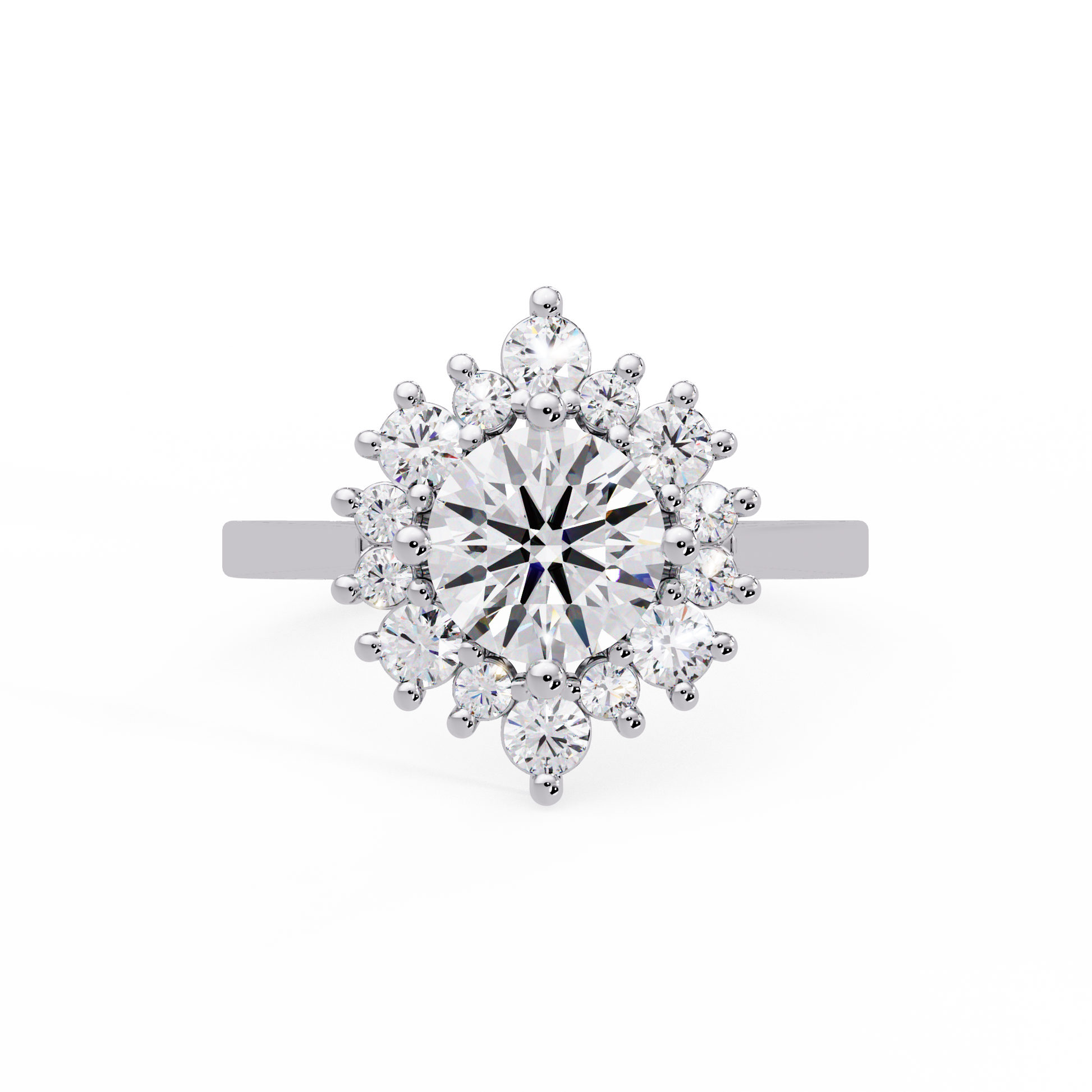 Round Cut Lab grown Diamond Illusion Style Ring