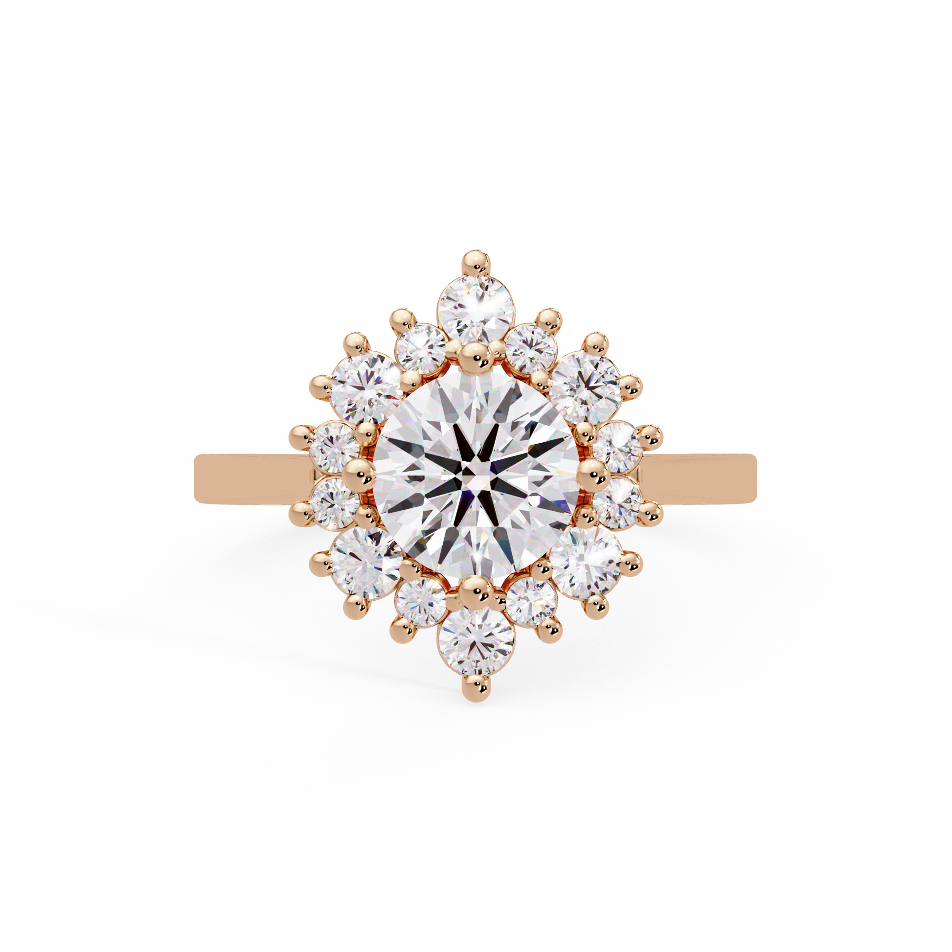 Round Cut Lab grown Diamond Illusion Style Ring