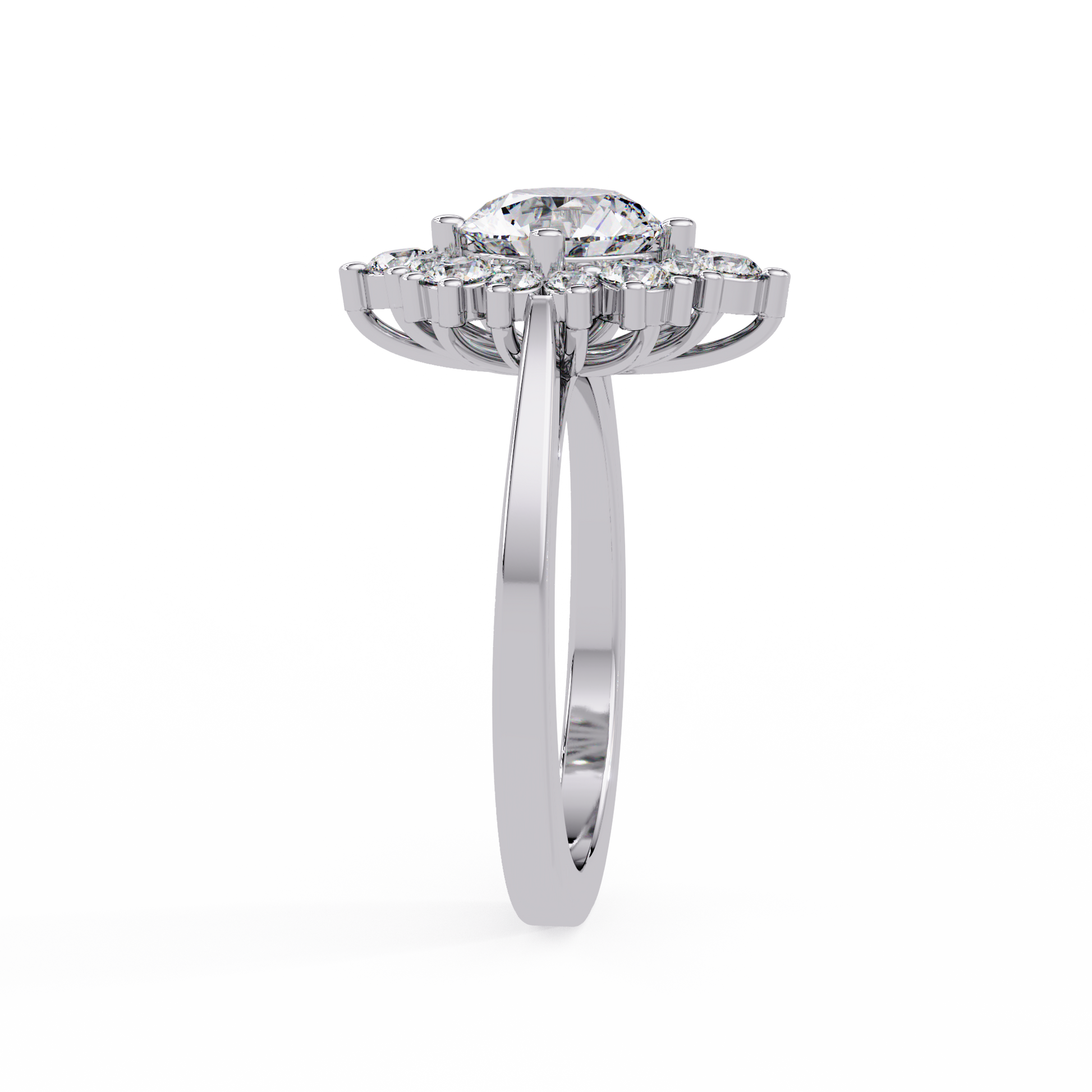 Round Cut Lab grown Diamond Illusion Style Ring