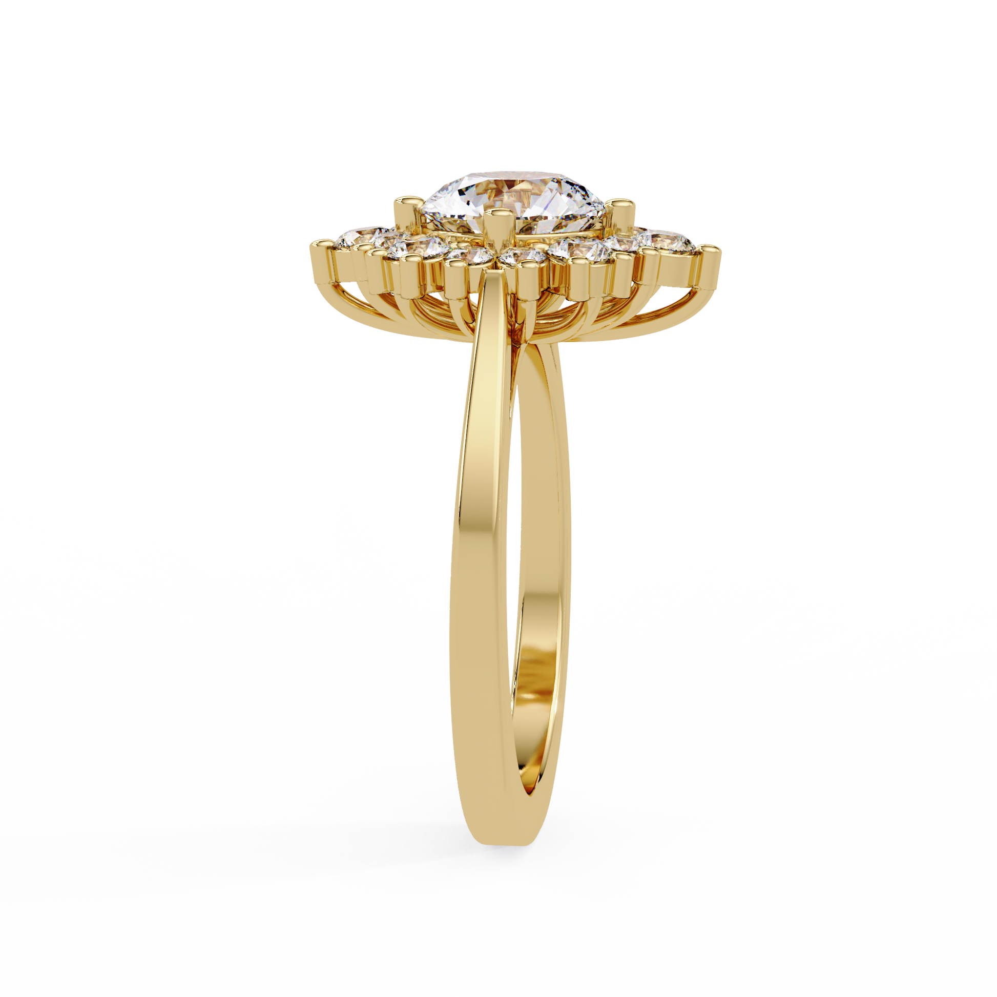 Round Cut Lab grown Diamond Illusion Style Ring