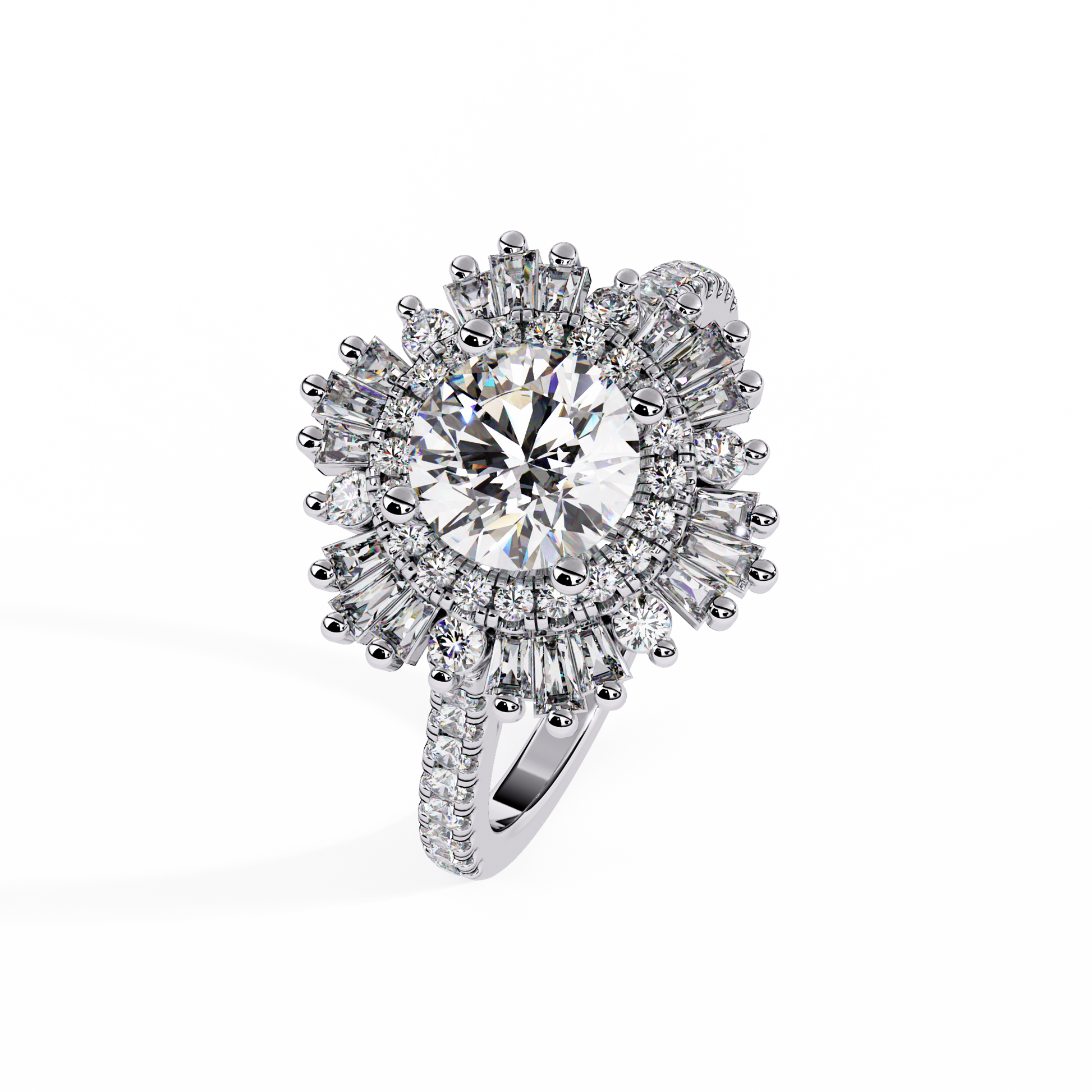 Round Cut Lab Grown Diamond Illusion Style Ring