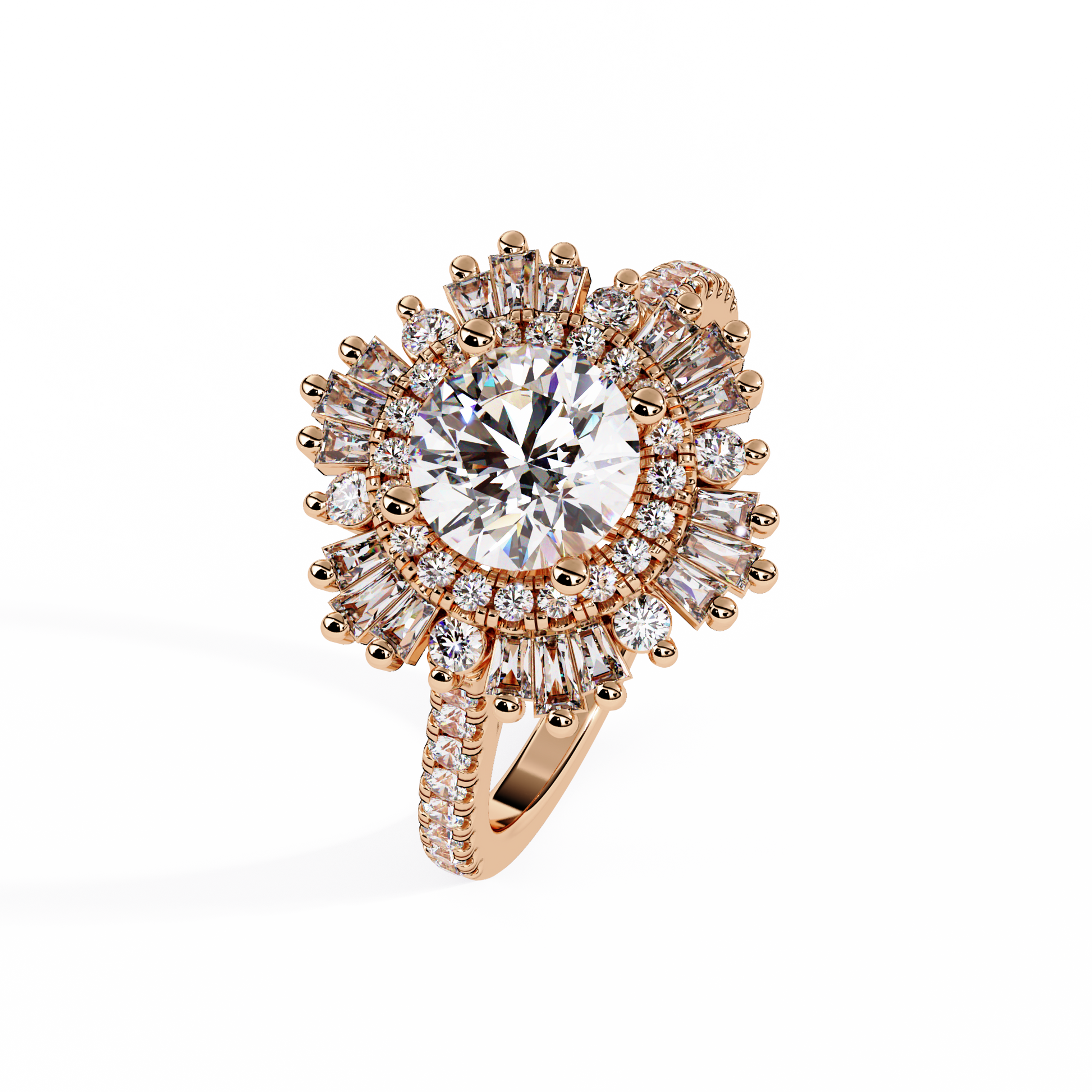 Round Cut Lab Grown Diamond Illusion Style Ring
