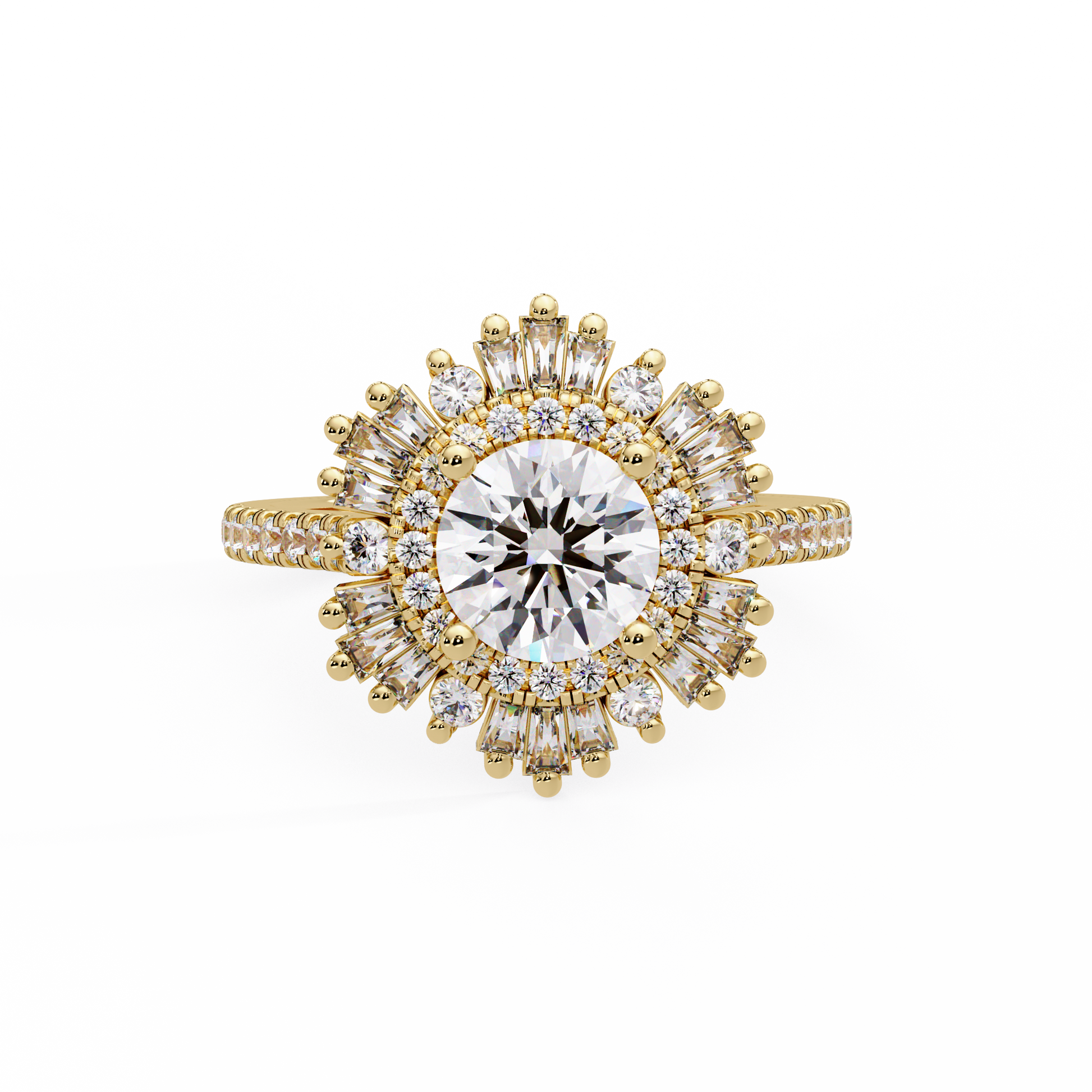 Round Cut Lab Grown Diamond Illusion Style Ring