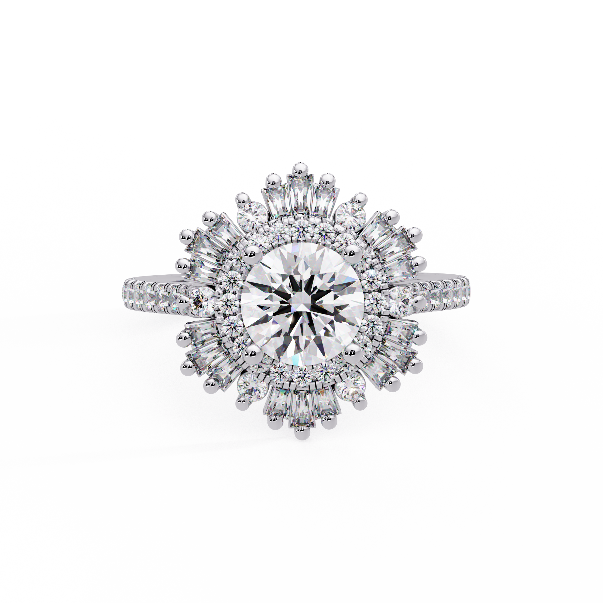 Round Cut Lab Grown Diamond Illusion Style Ring