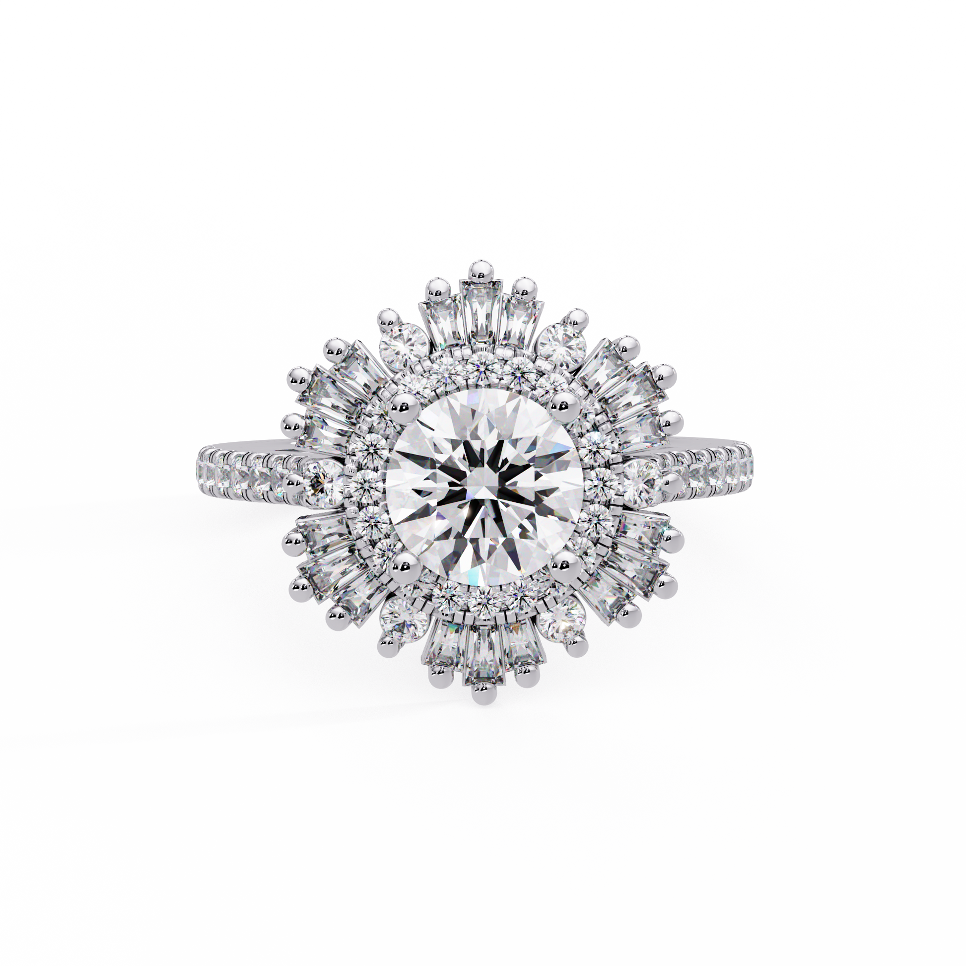 Round Cut Lab Grown Diamond Illusion Style Ring