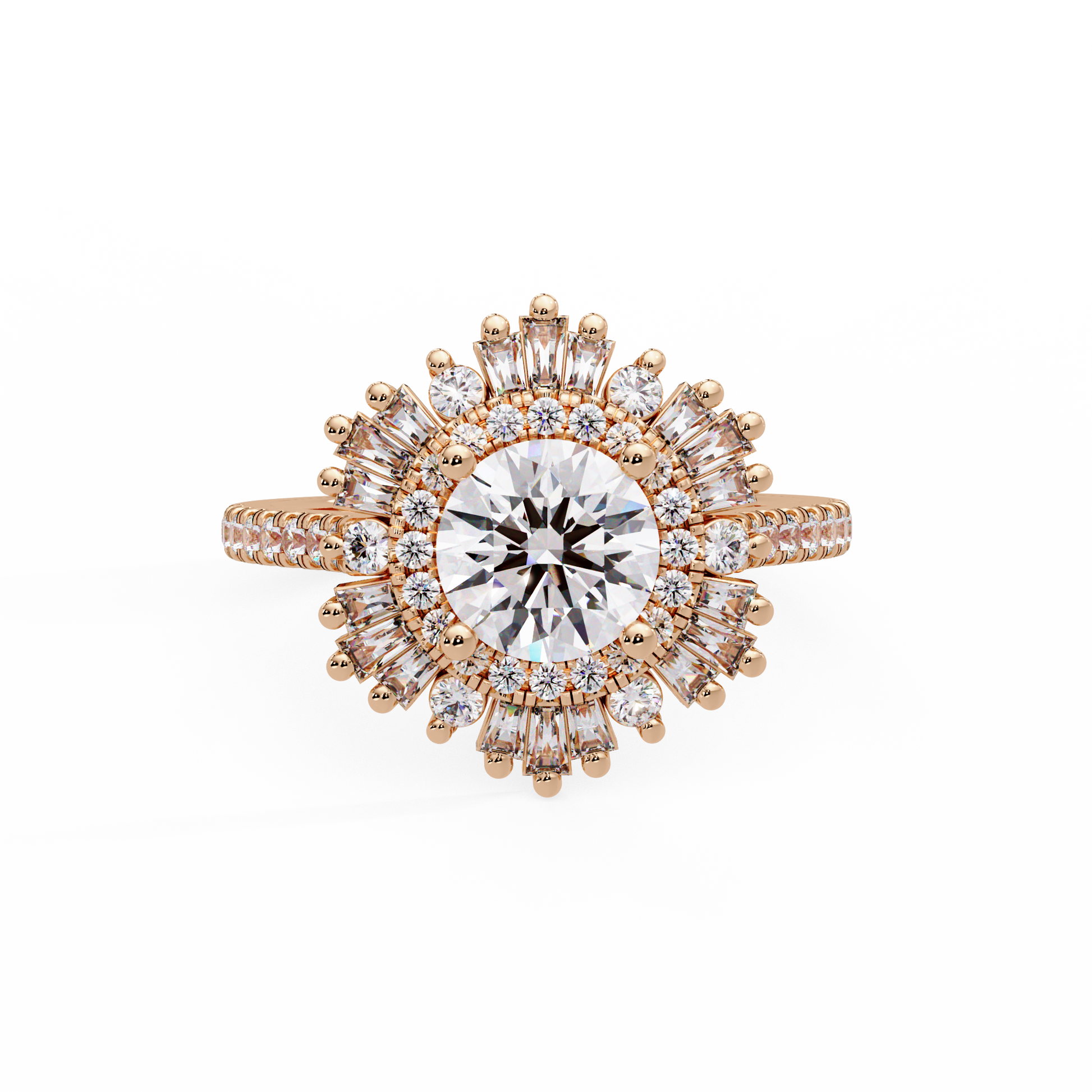 Round Cut Lab Grown Diamond Illusion Style Ring