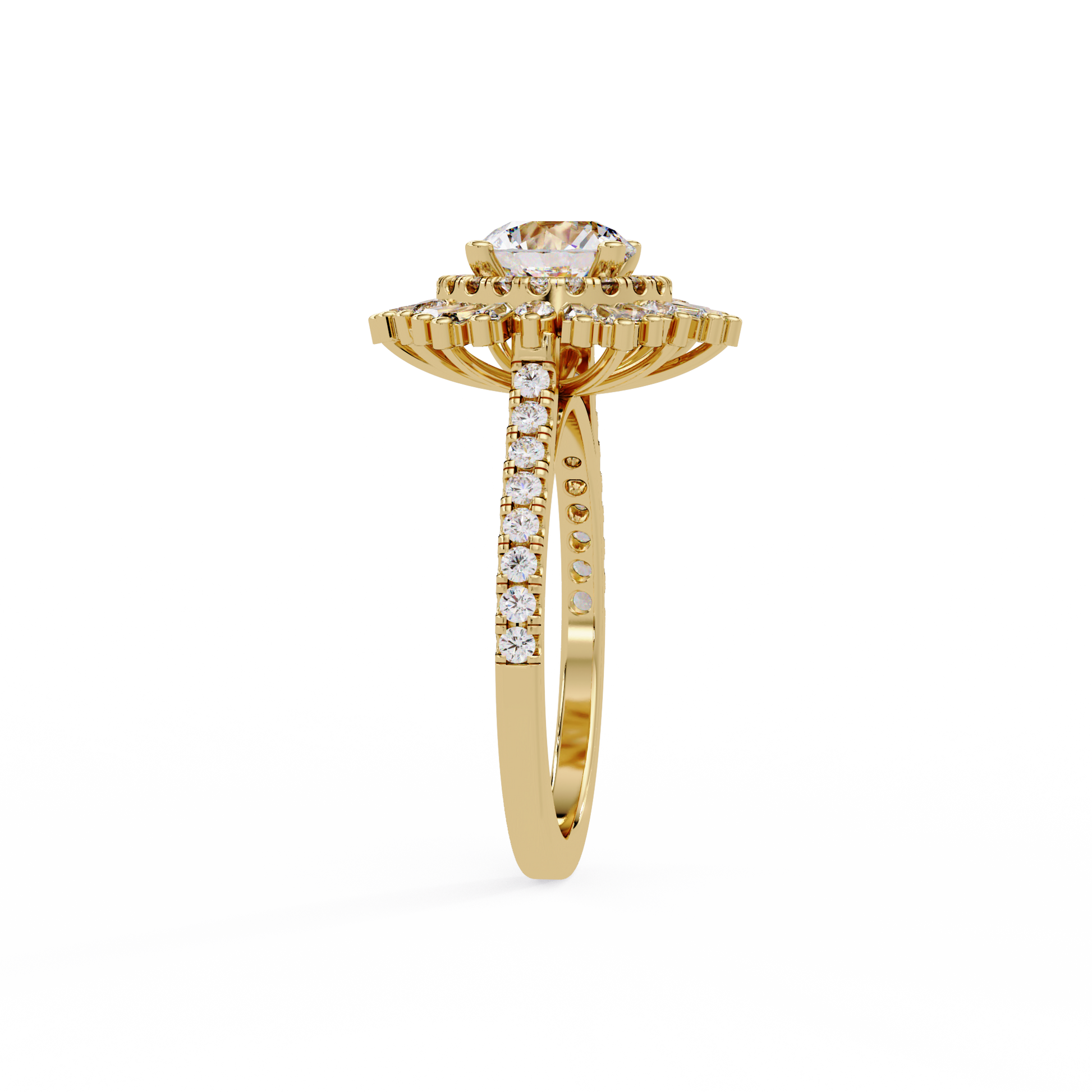 Round Cut Lab Grown Diamond Illusion Style Ring