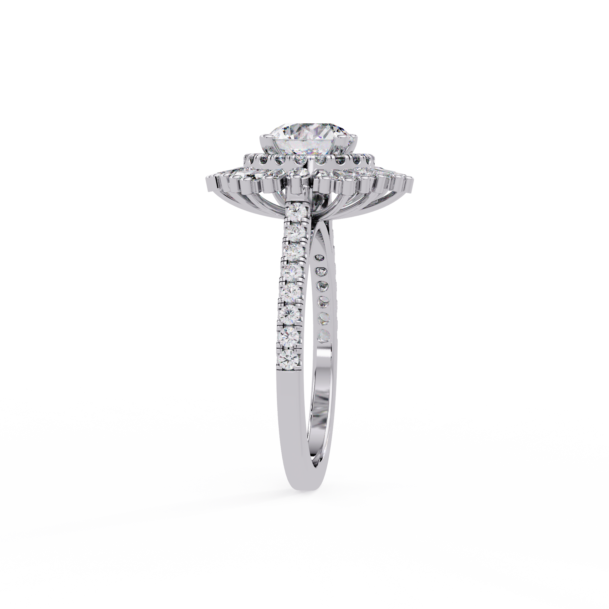 Round Cut Lab Grown Diamond Illusion Style Ring