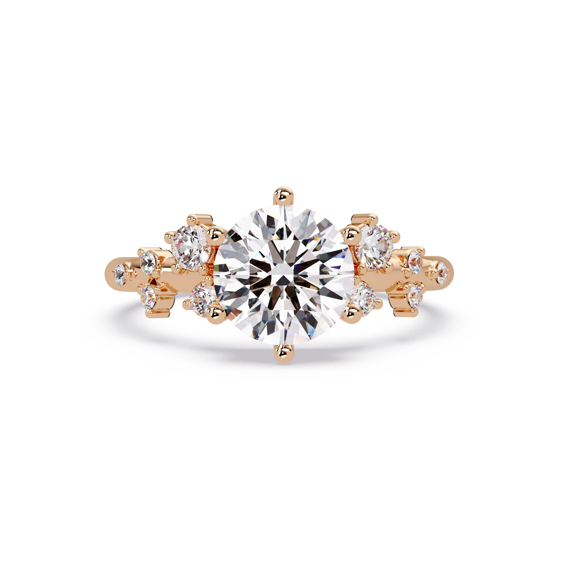Round Cut Lab Grown Dimond Snowdrift Ring