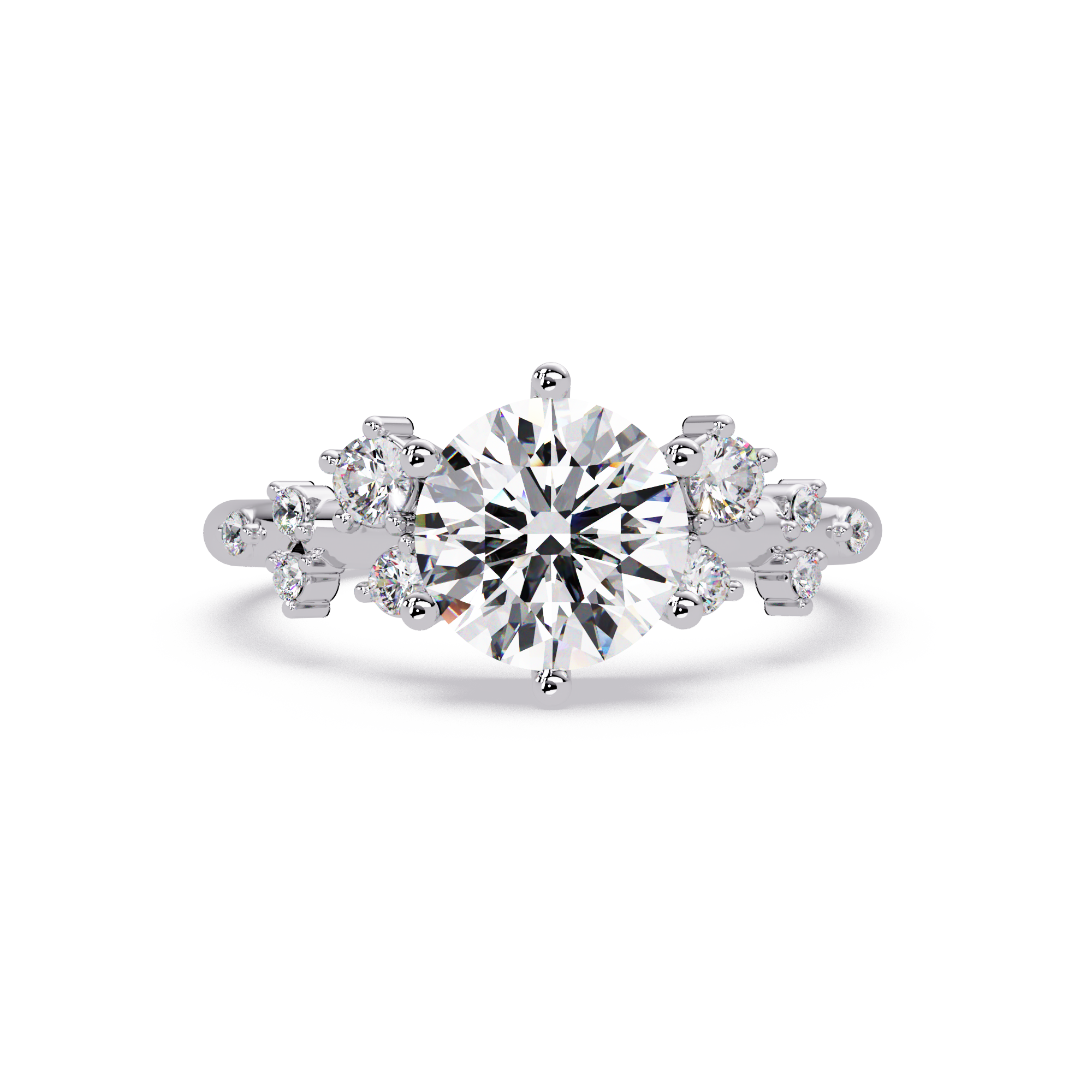 Round Cut Lab Grown Dimond Snowdrift Ring