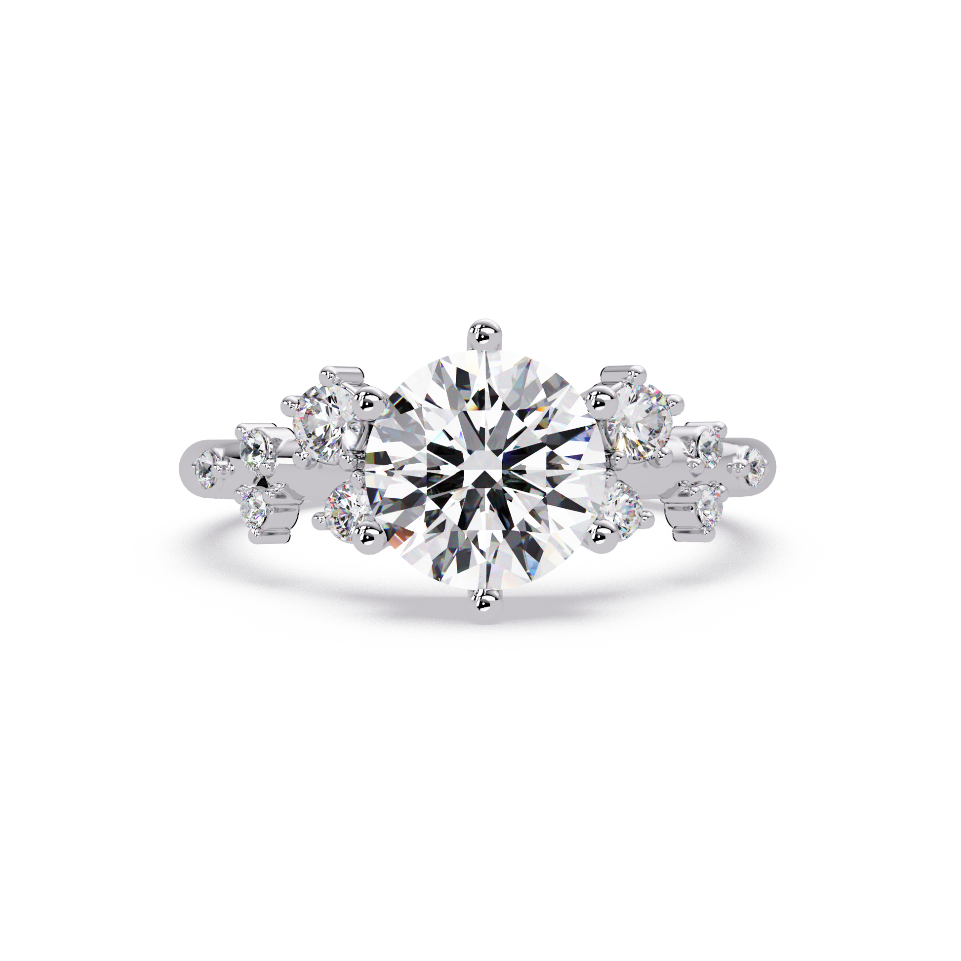 Round Cut Lab Grown Dimond Snowdrift Ring