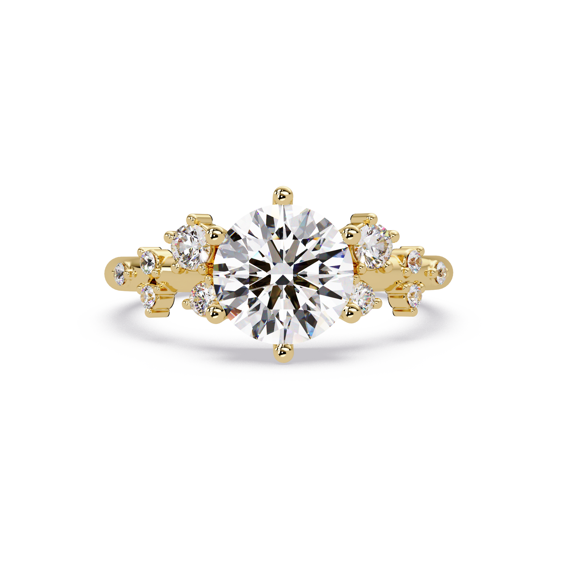 Round Cut Lab Grown Dimond Snowdrift Ring
