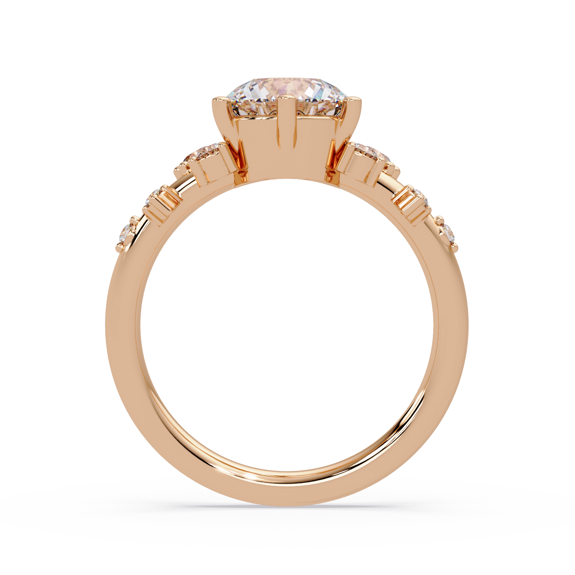 Round Cut Lab Grown Dimond Snowdrift Ring