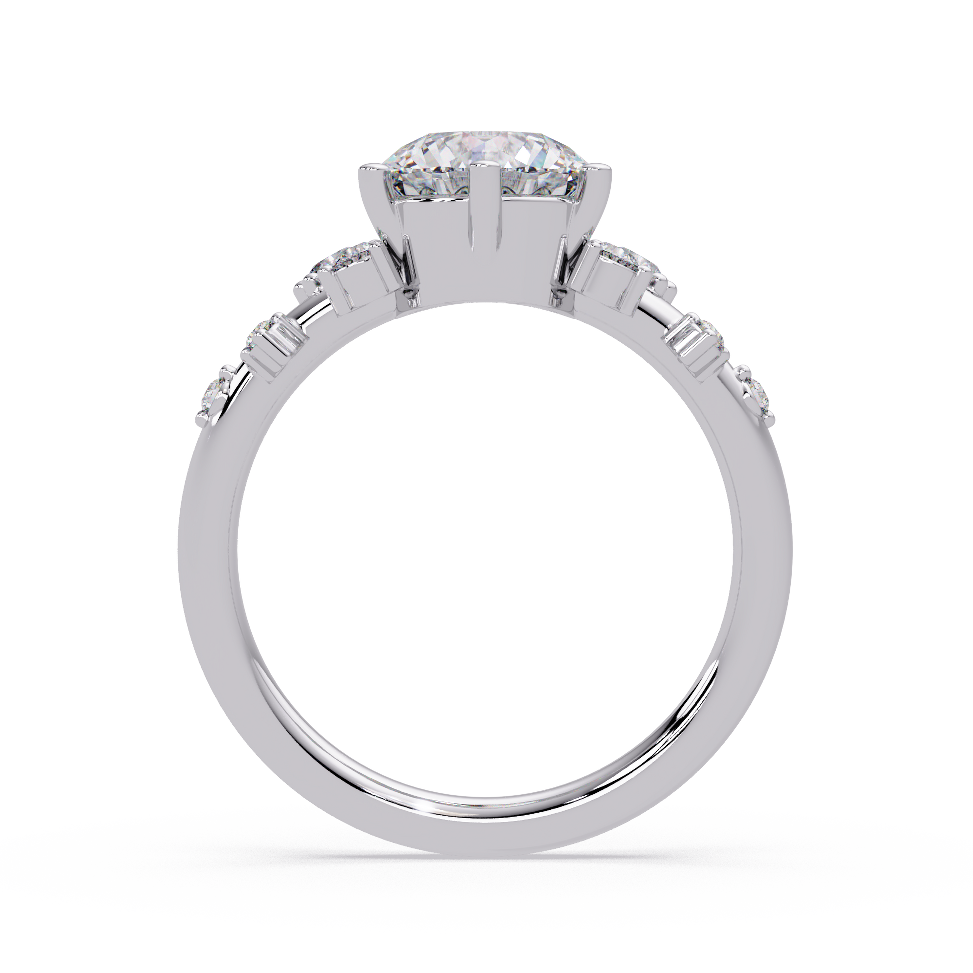 Round Cut Lab Grown Dimond Snowdrift Ring
