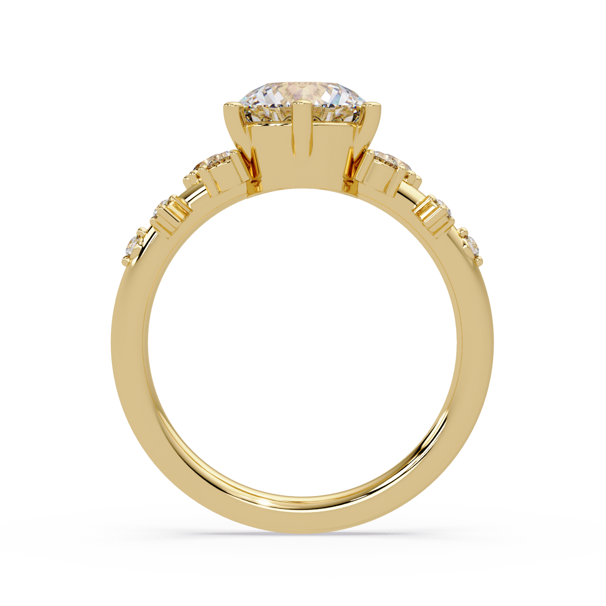 Round Cut Lab Grown Dimond Snowdrift Ring