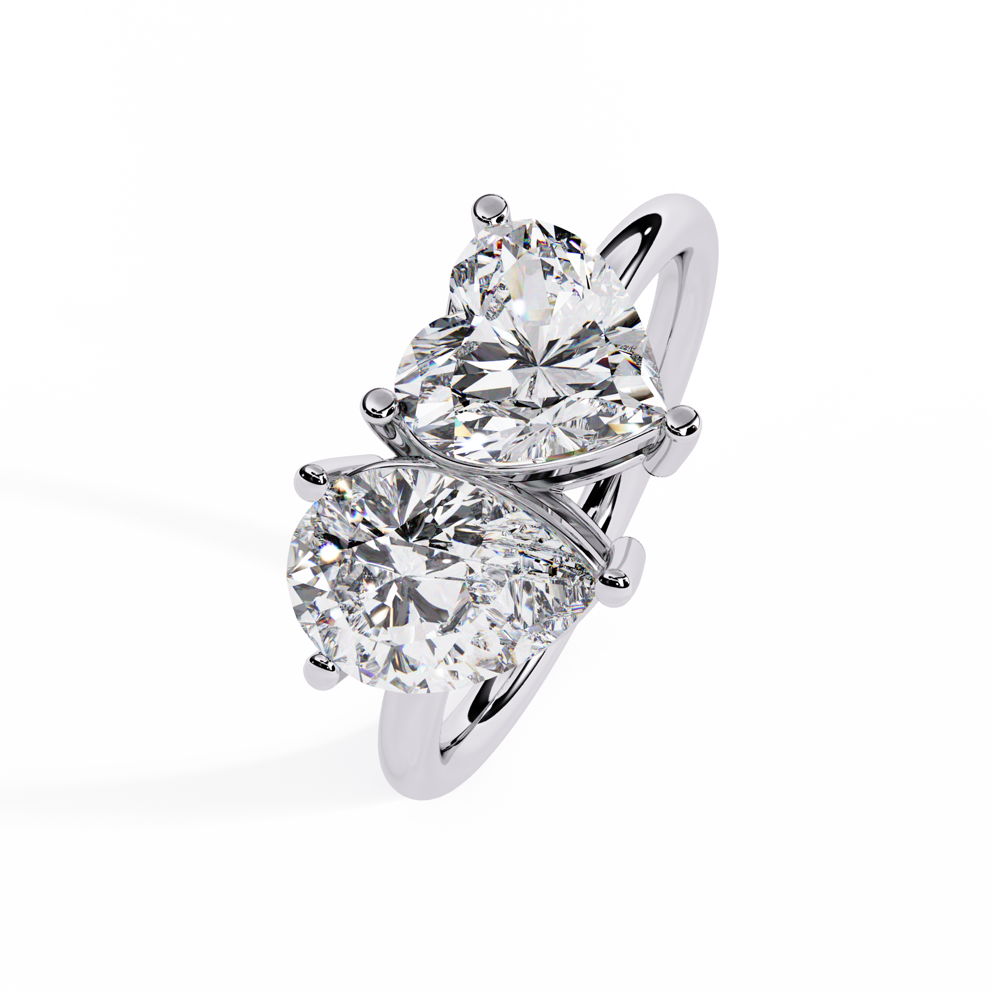 Heart and Pear Lab Grown Dimond Toi-Moi Ring