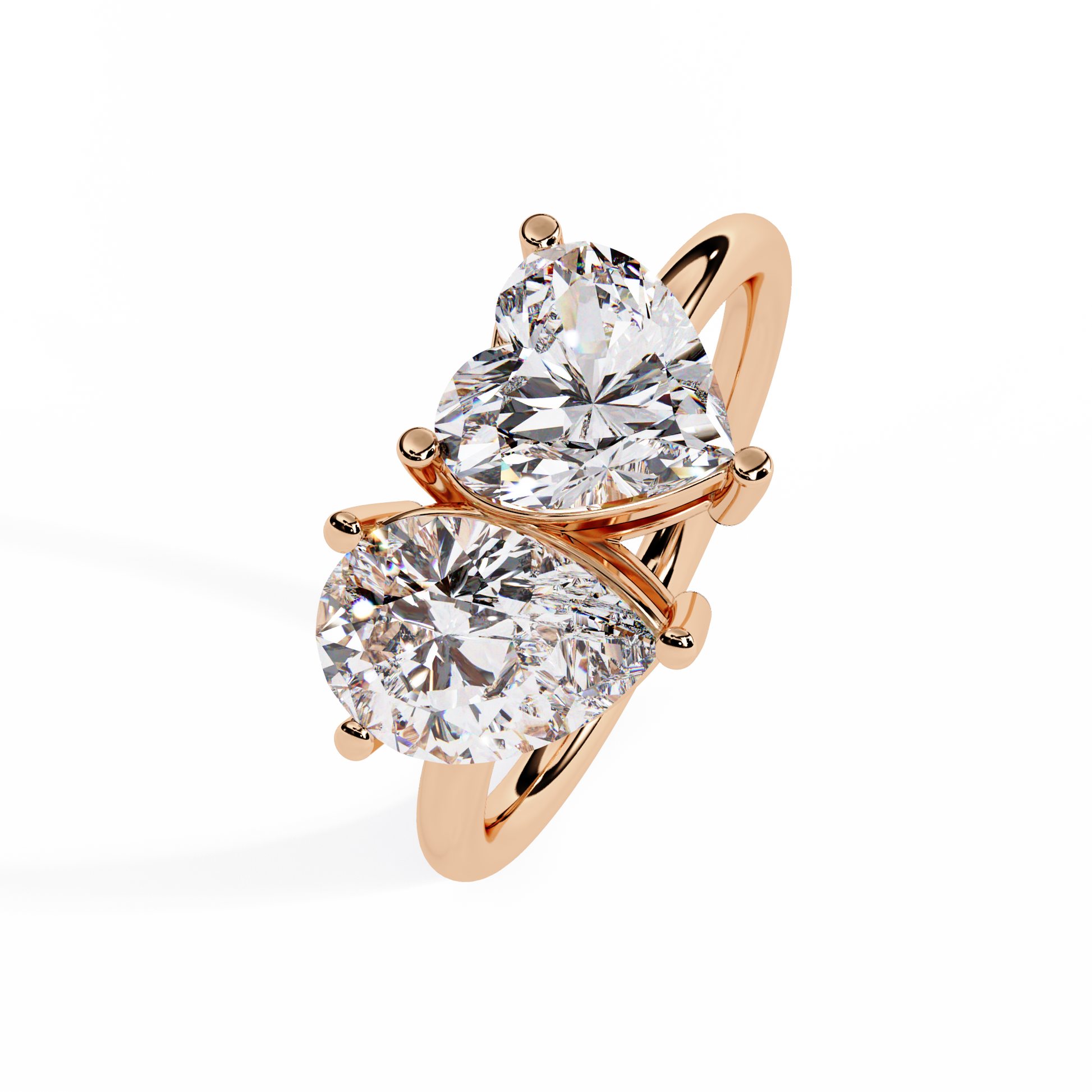 Heart and Pear Lab Grown Dimond Toi-Moi Ring