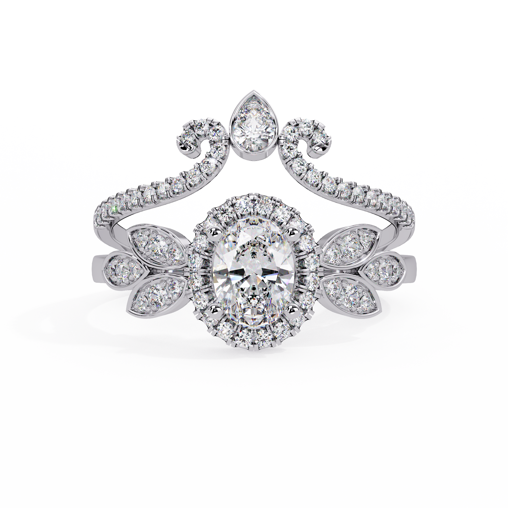Oval Cut Lab Grown Diamond Halo Ring