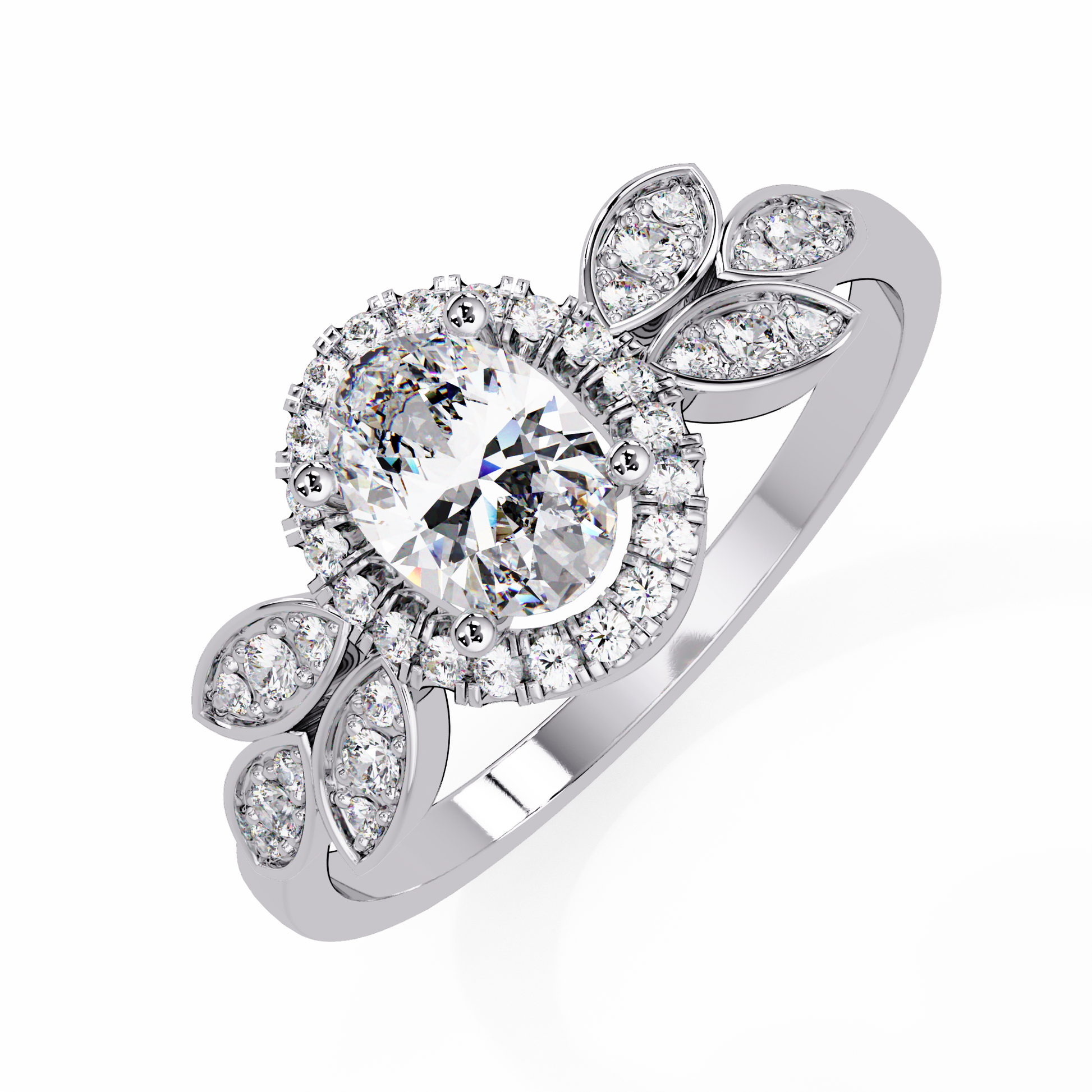 Oval Cut Lab Grown Diamond Halo Ring