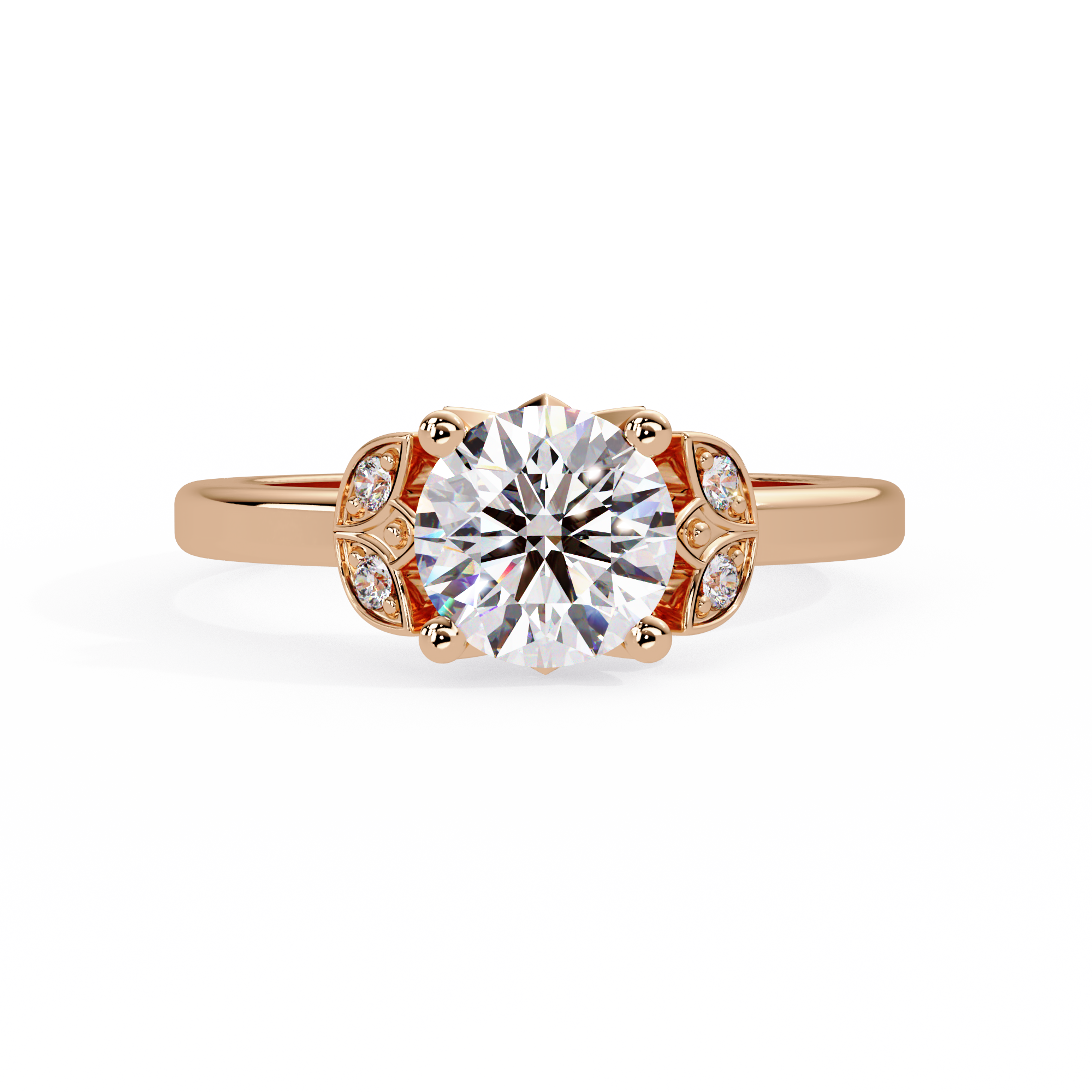 Round Cut Lab Grown Diamond Engagement Ring