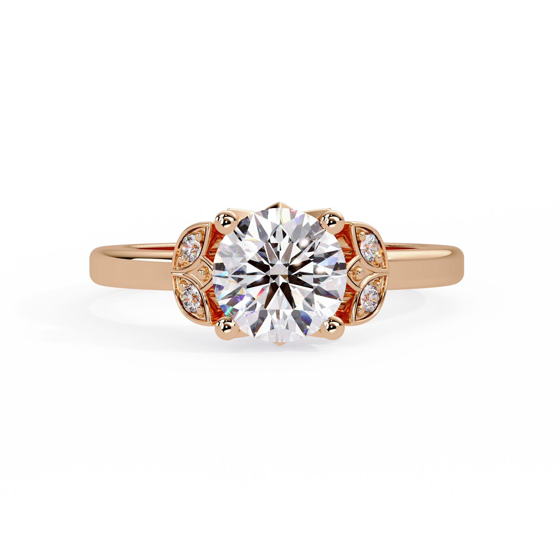 Round Cut Lab Grown Diamond Engagement Ring