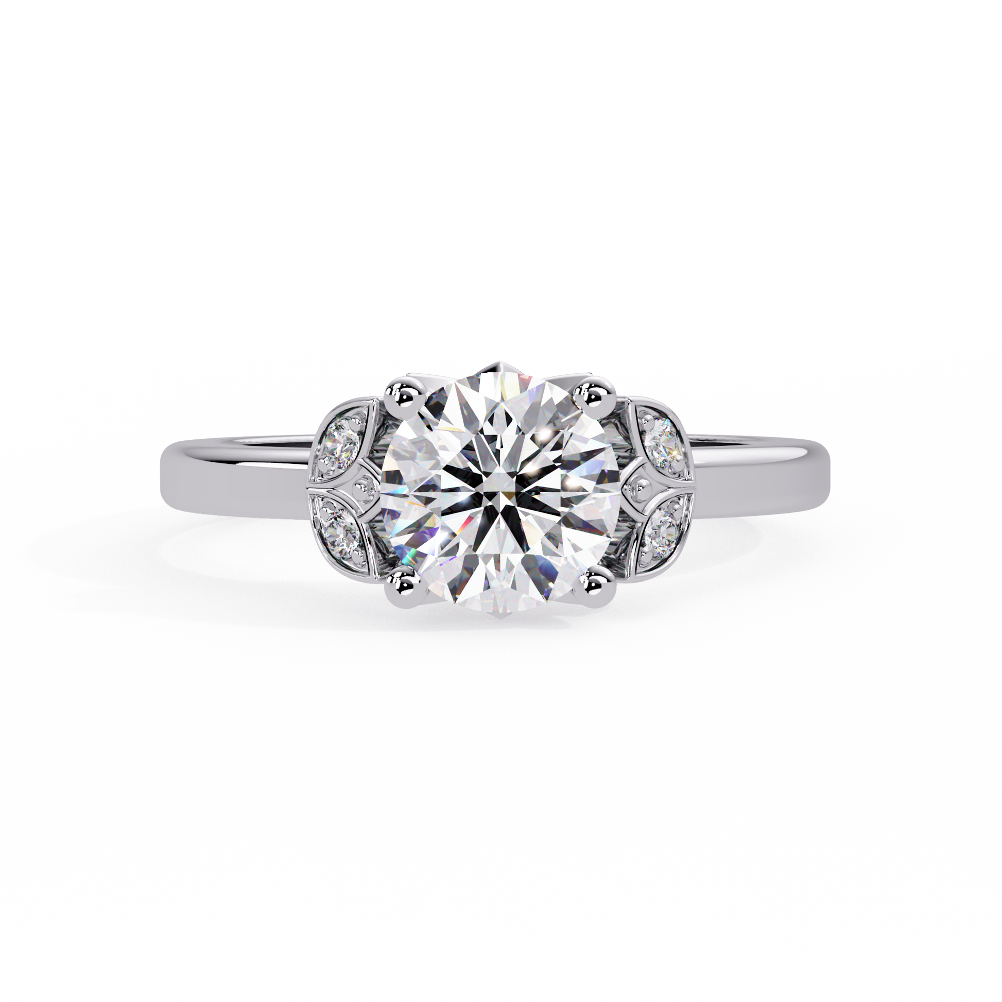 Round Cut Lab Grown Diamond Engagement Ring
