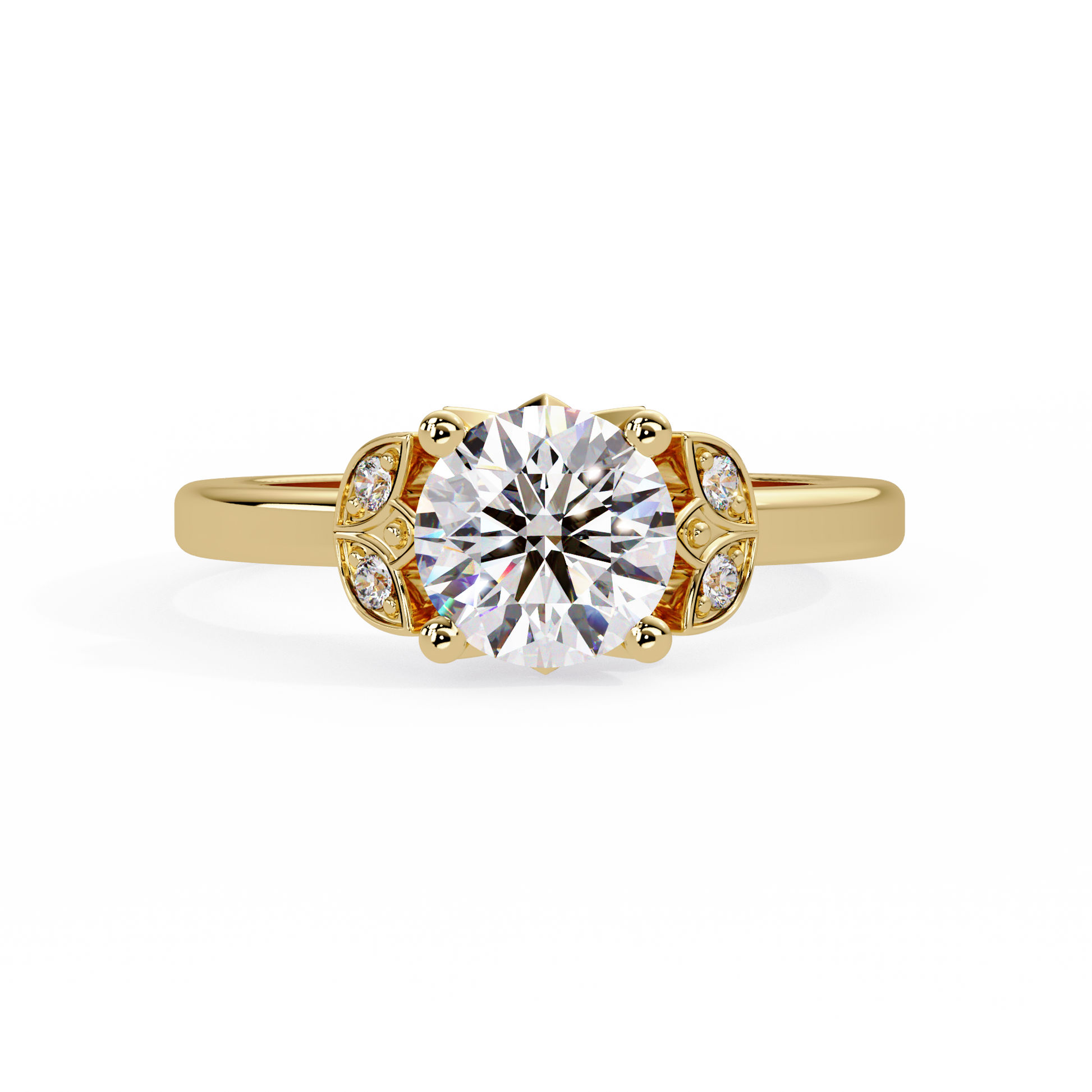 Round Cut Lab Grown Diamond Engagement Ring