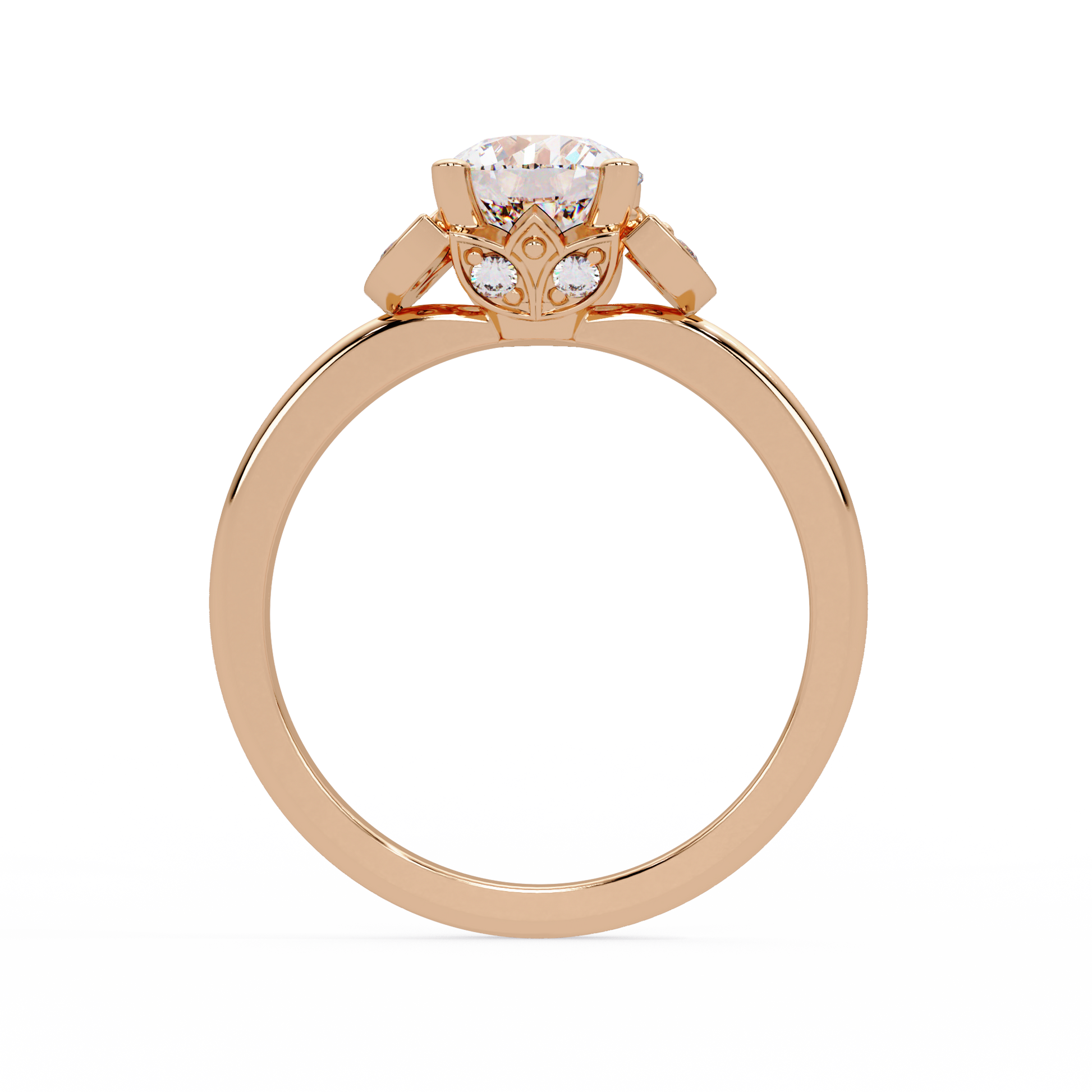 Round Cut Lab Grown Diamond Engagement Ring