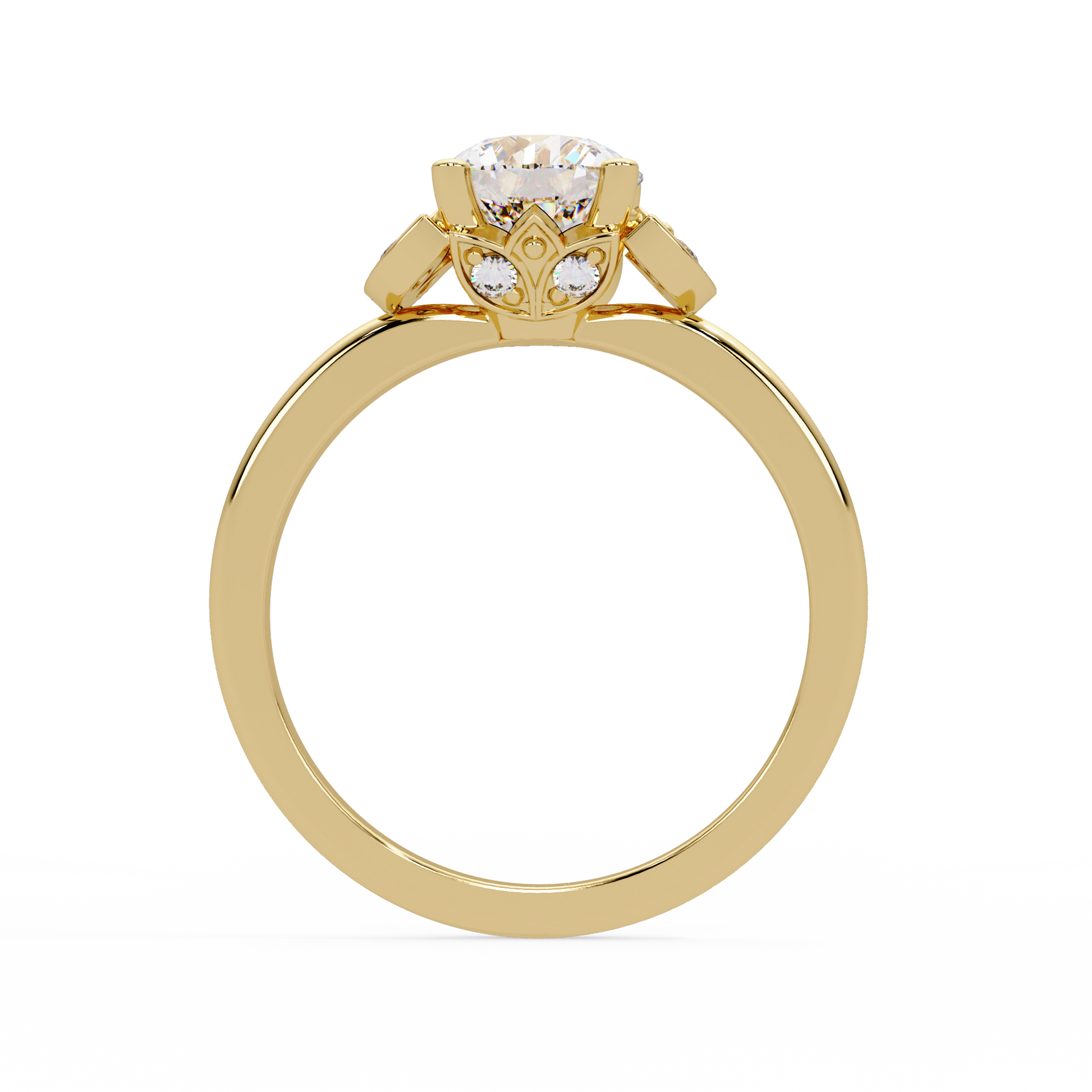 Round Cut Lab Grown Diamond Engagement Ring