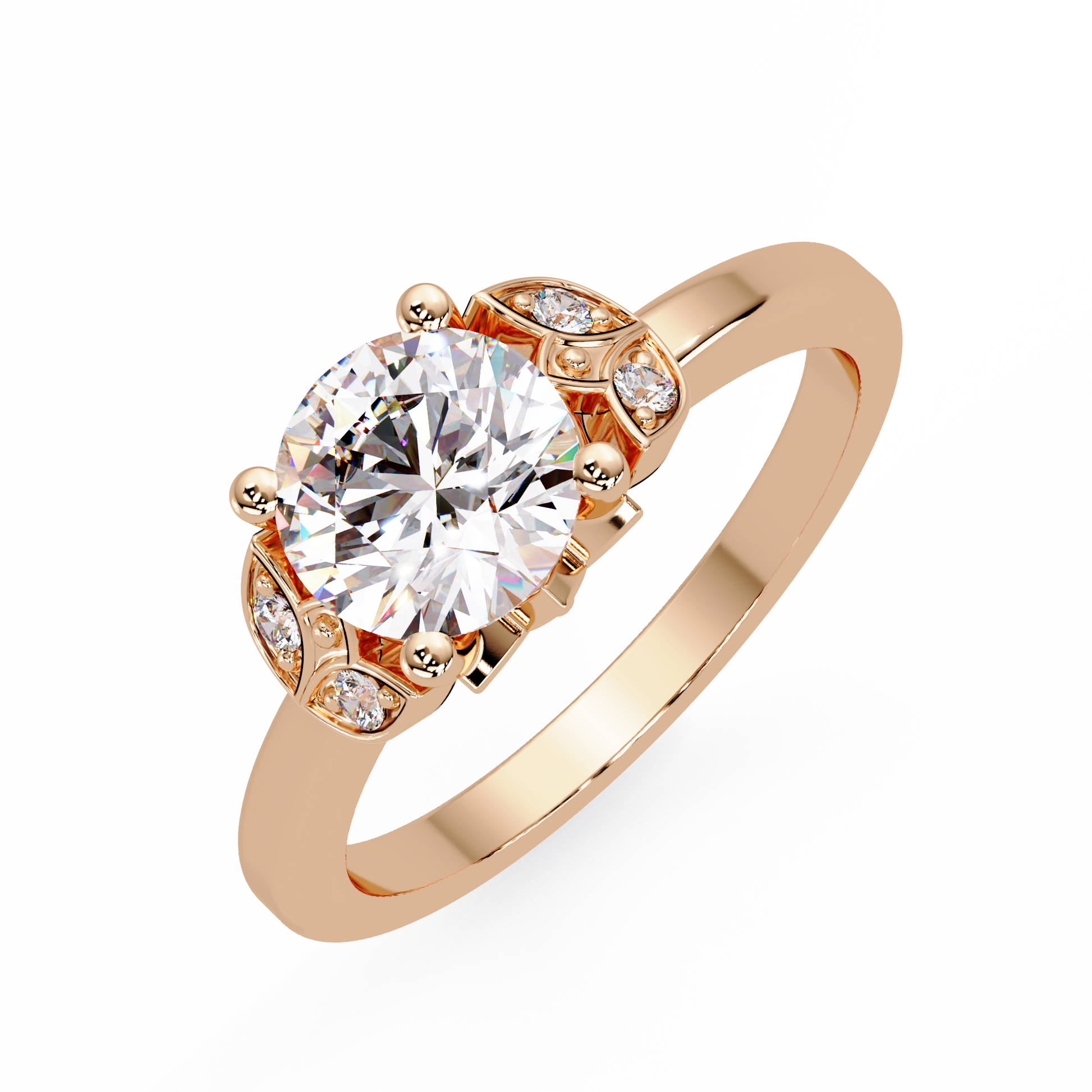 Round Cut Lab Grown Diamond Engagement Ring