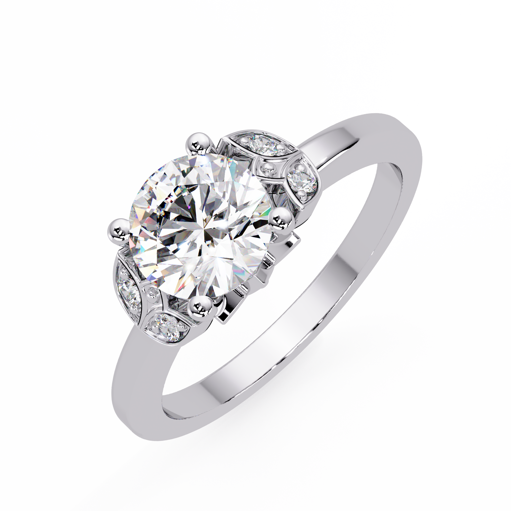 Round Cut Lab Grown Diamond Engagement Ring