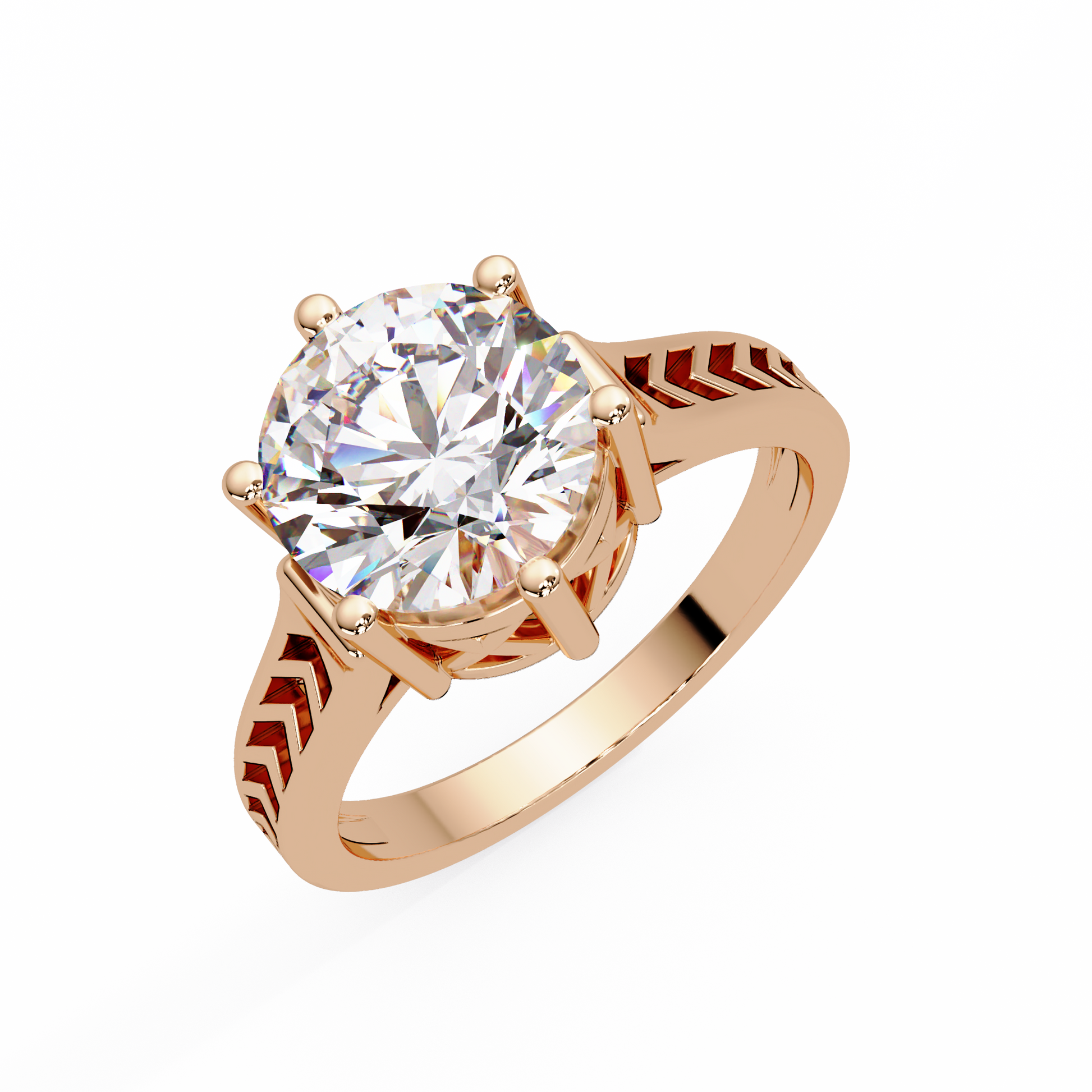Round Cut Lab Grown Diamond Solitaire Ring