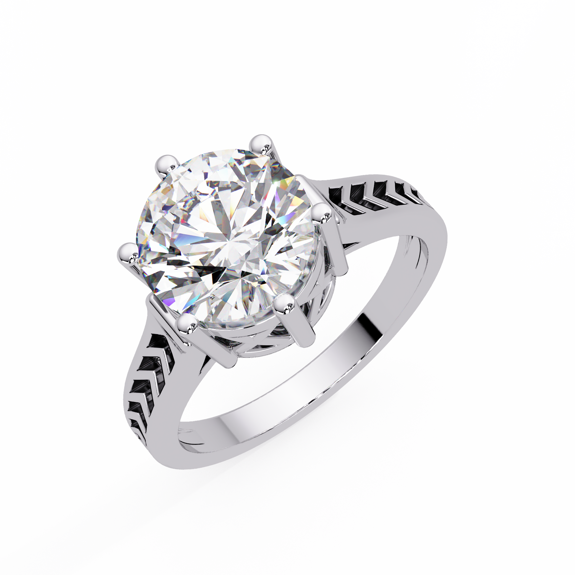 Round Cut Lab Grown Diamond Solitaire Ring