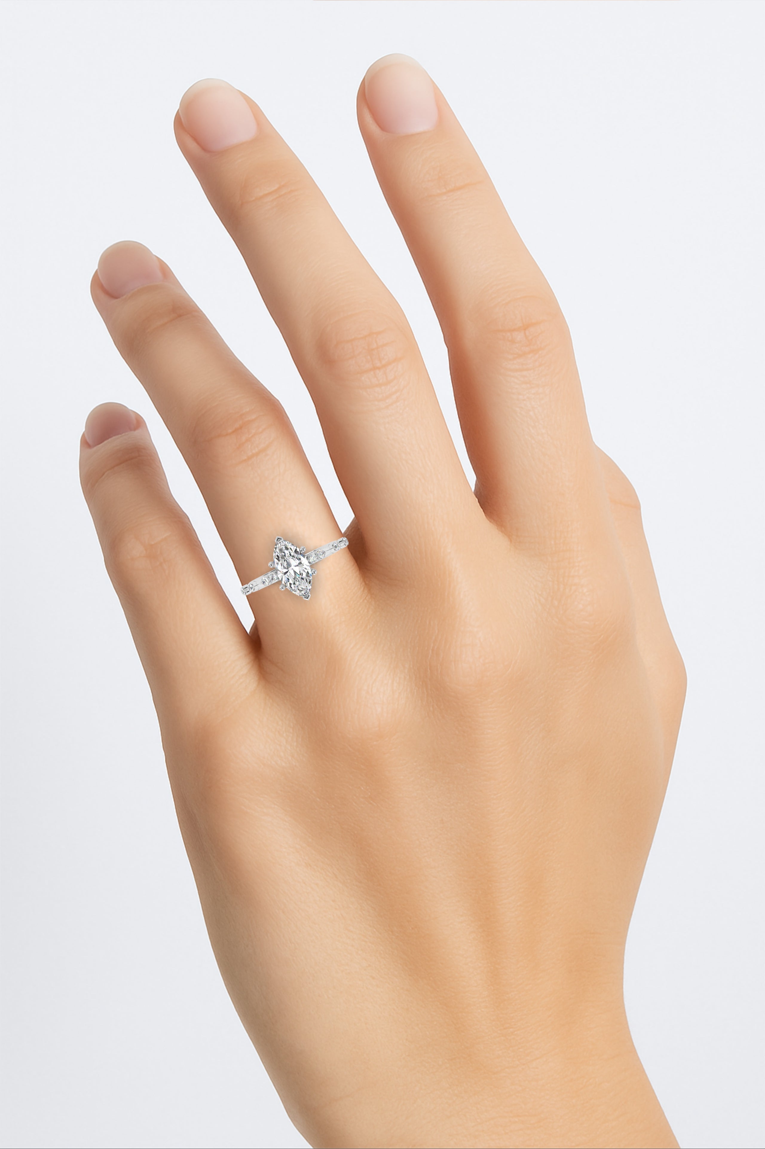 Marquise Cut Lab grown Diamond Engagement Ring