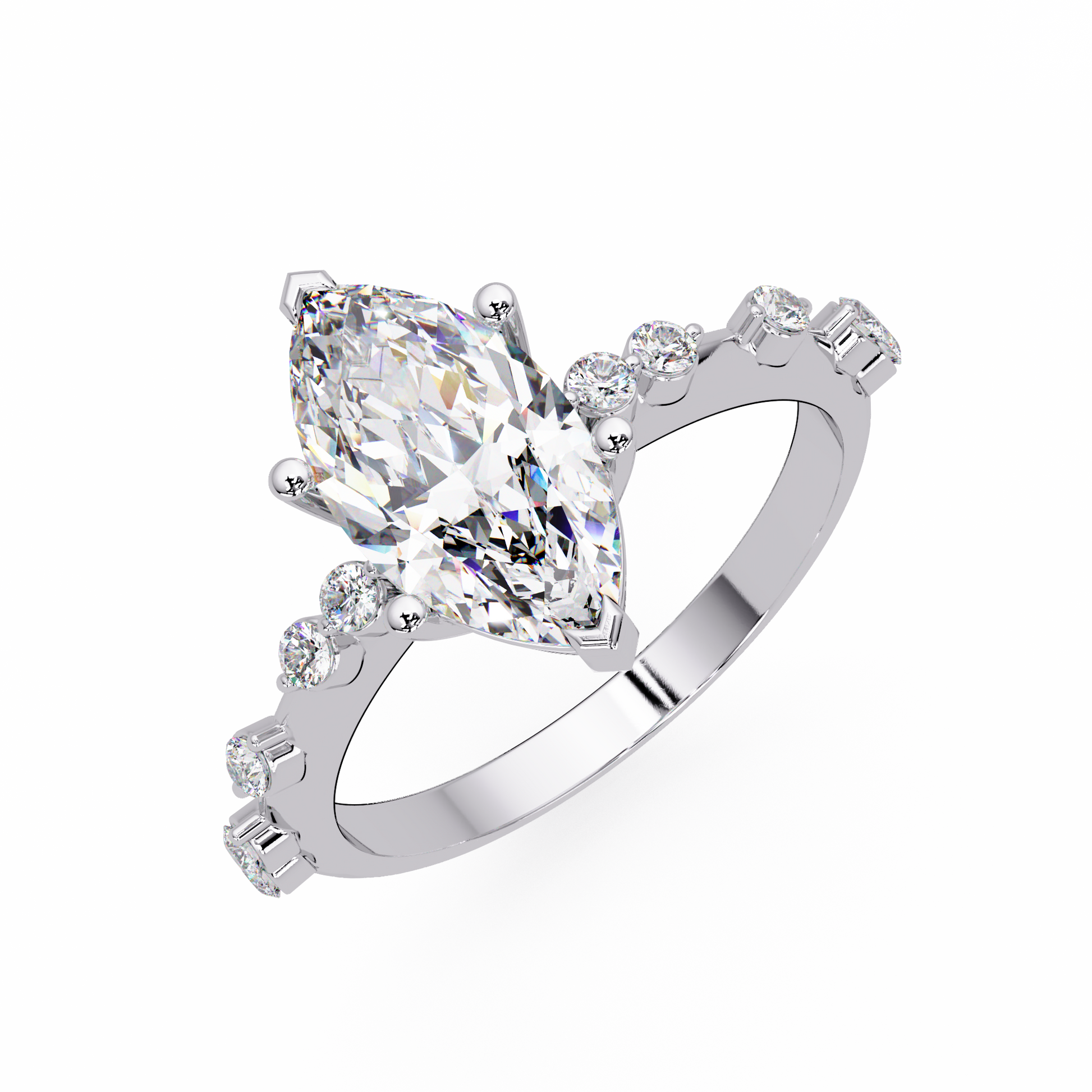 Marquise Cut Lab grown Diamond Engagement Ring