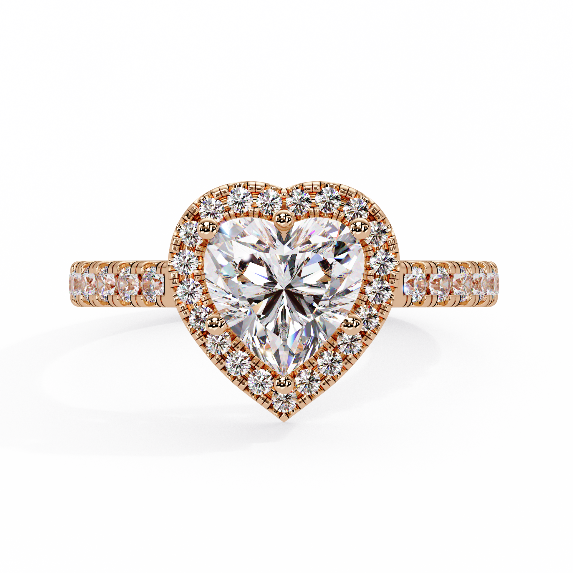 Heart Cut Lab Grown Diamond Halo Ring