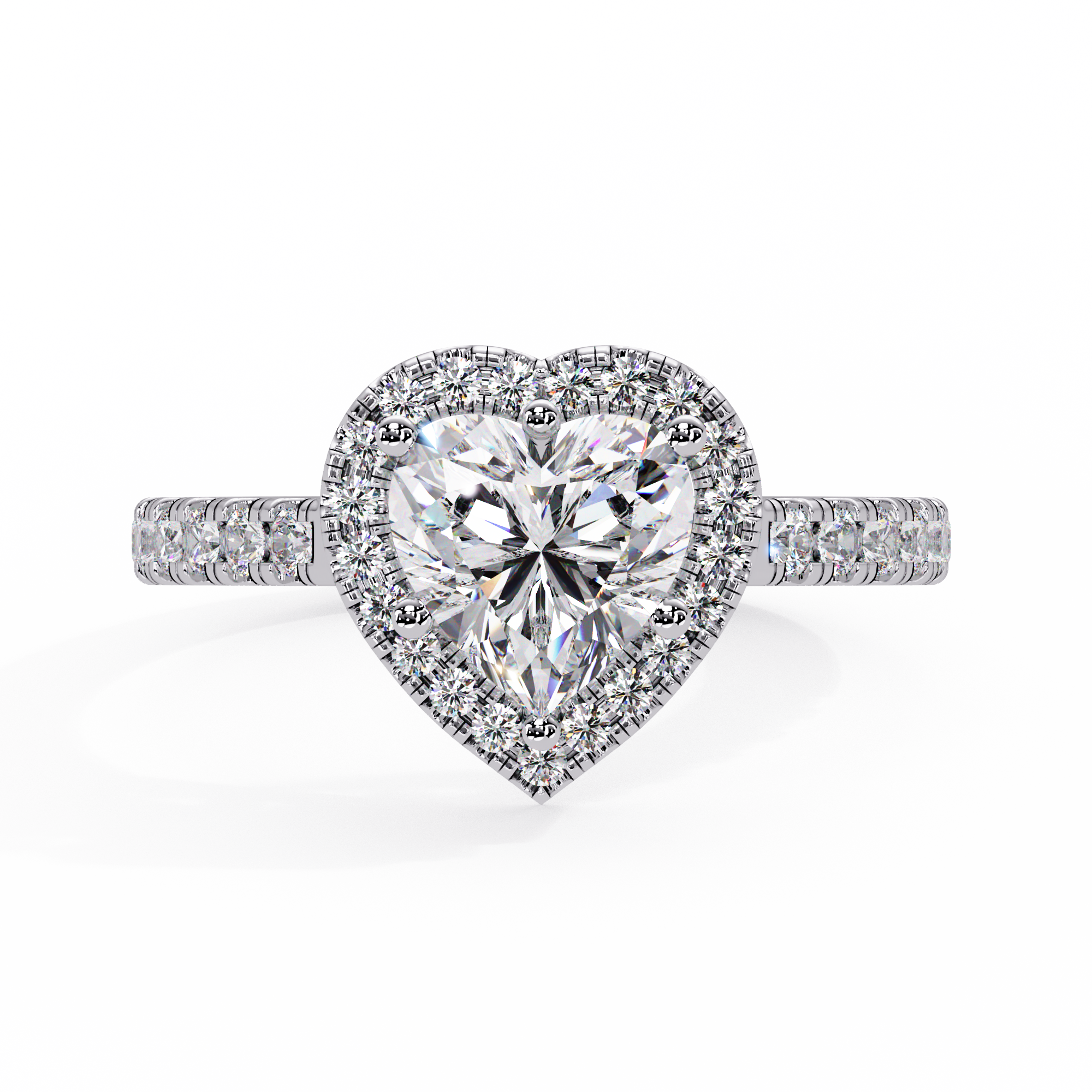 Heart Cut Lab Grown Diamond Halo Ring