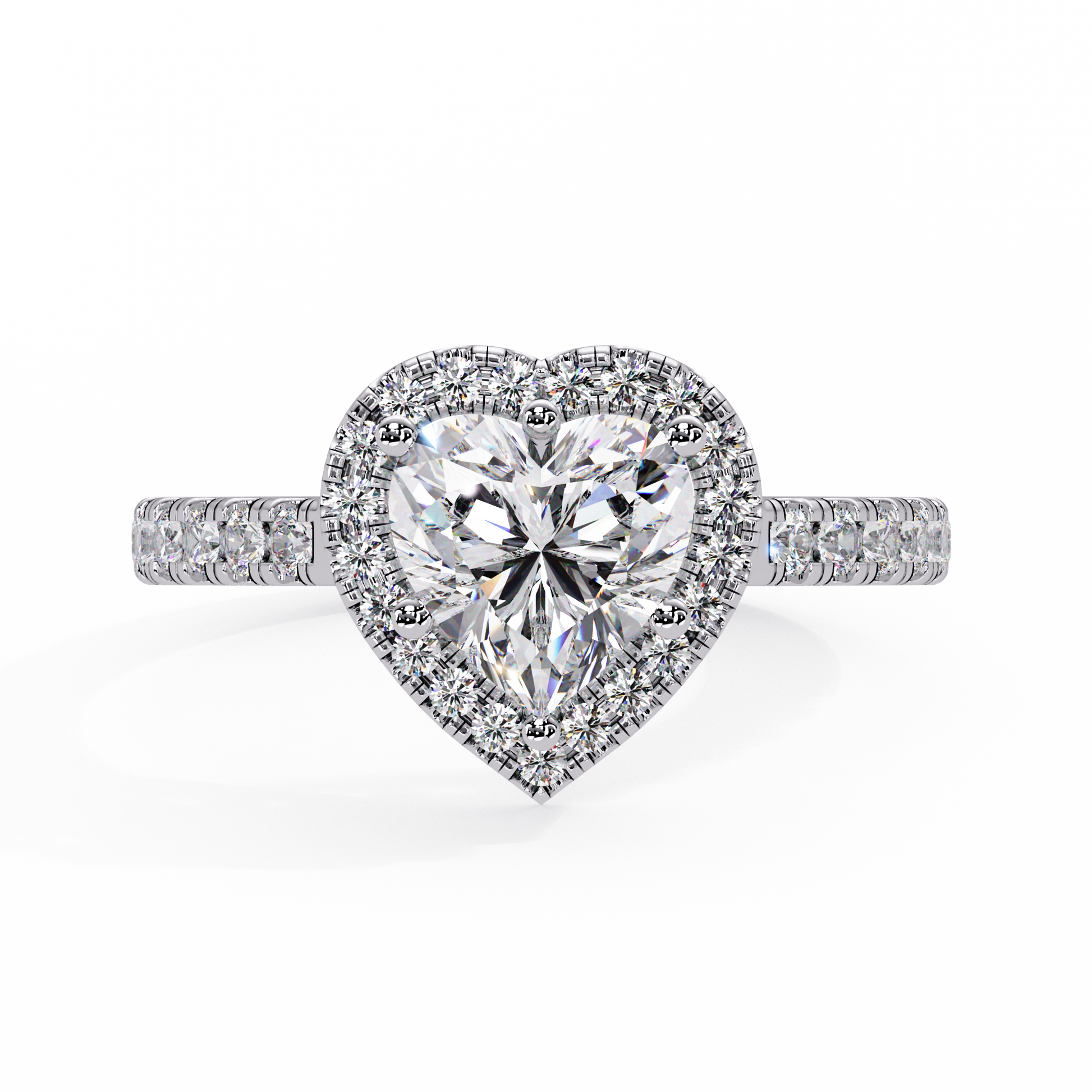 Heart Cut Lab Grown Diamond Halo Ring