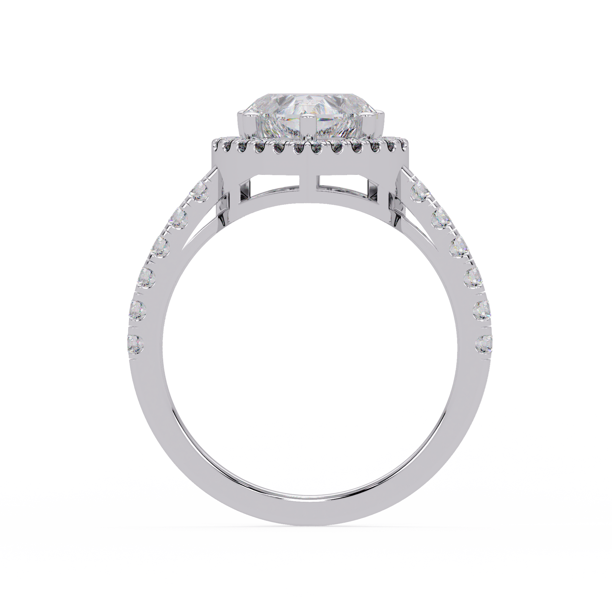 Heart Cut Lab Grown Diamond Halo Ring