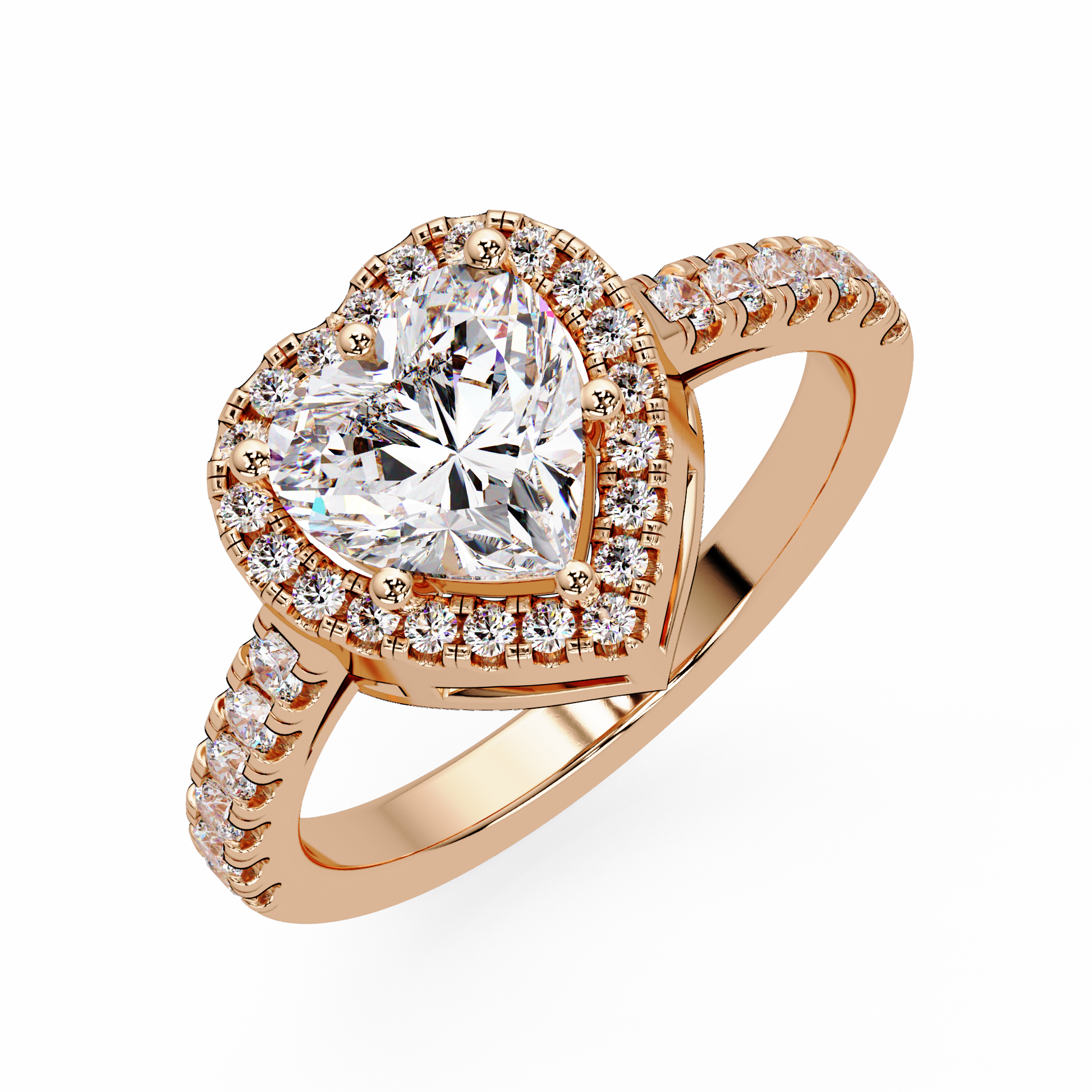 Heart Cut Lab Grown Diamond Halo Ring