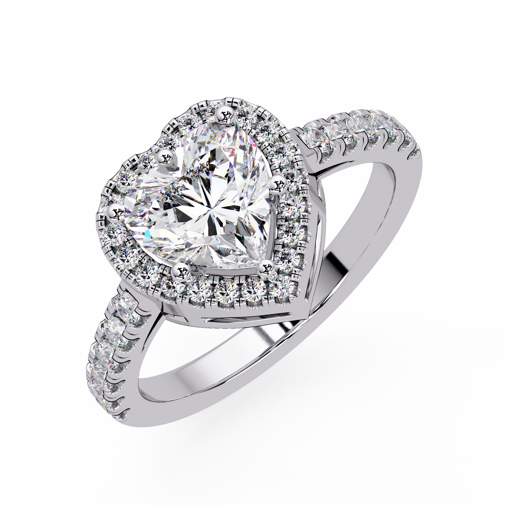 Heart Cut Lab Grown Diamond Halo Ring