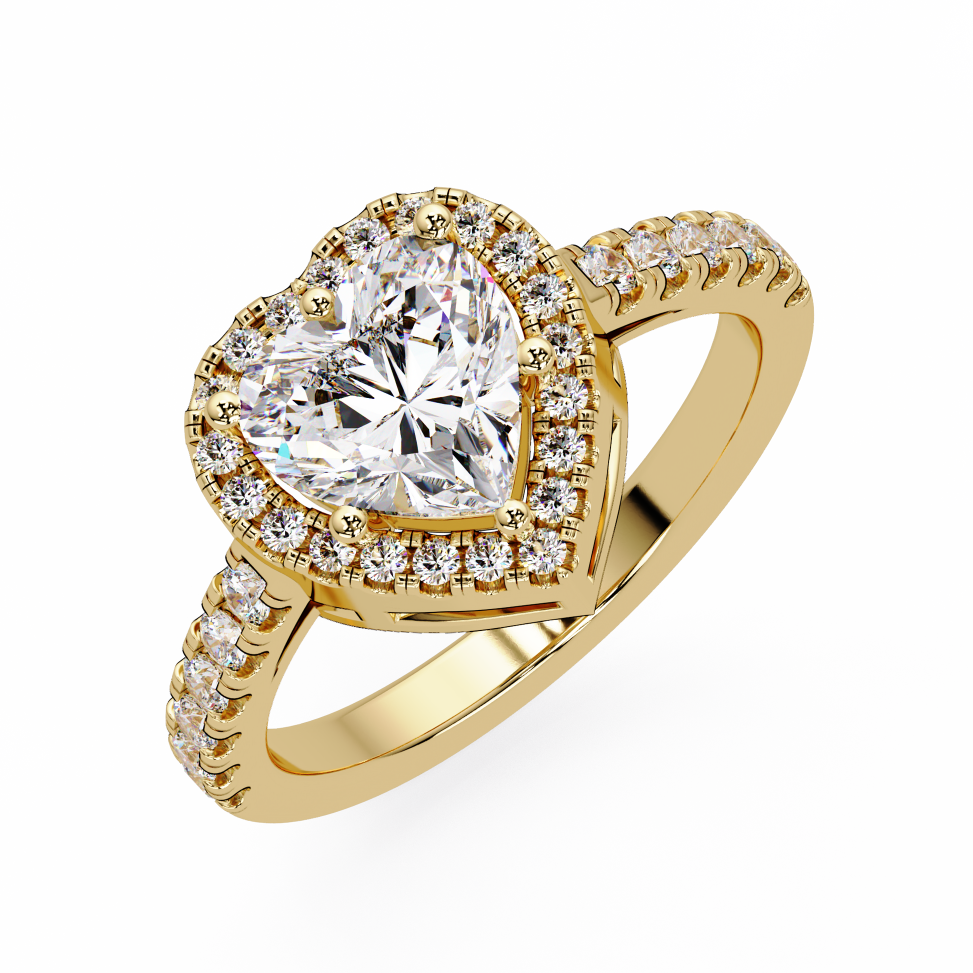 Heart Cut Lab Grown Diamond Halo Ring
