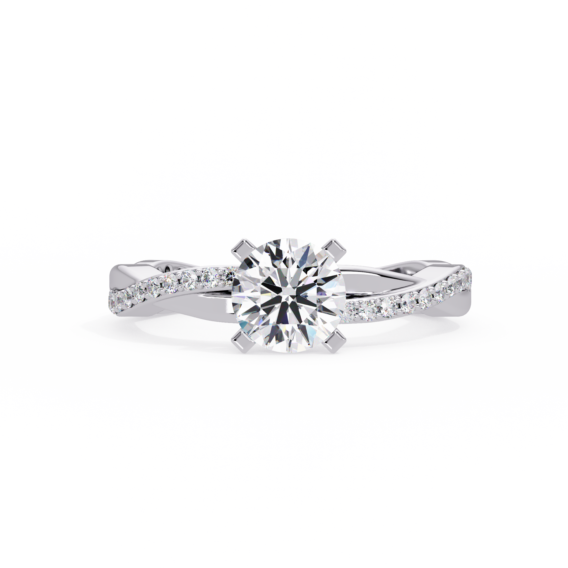 Round Cut Lab Grown Diamond Twisted Ring