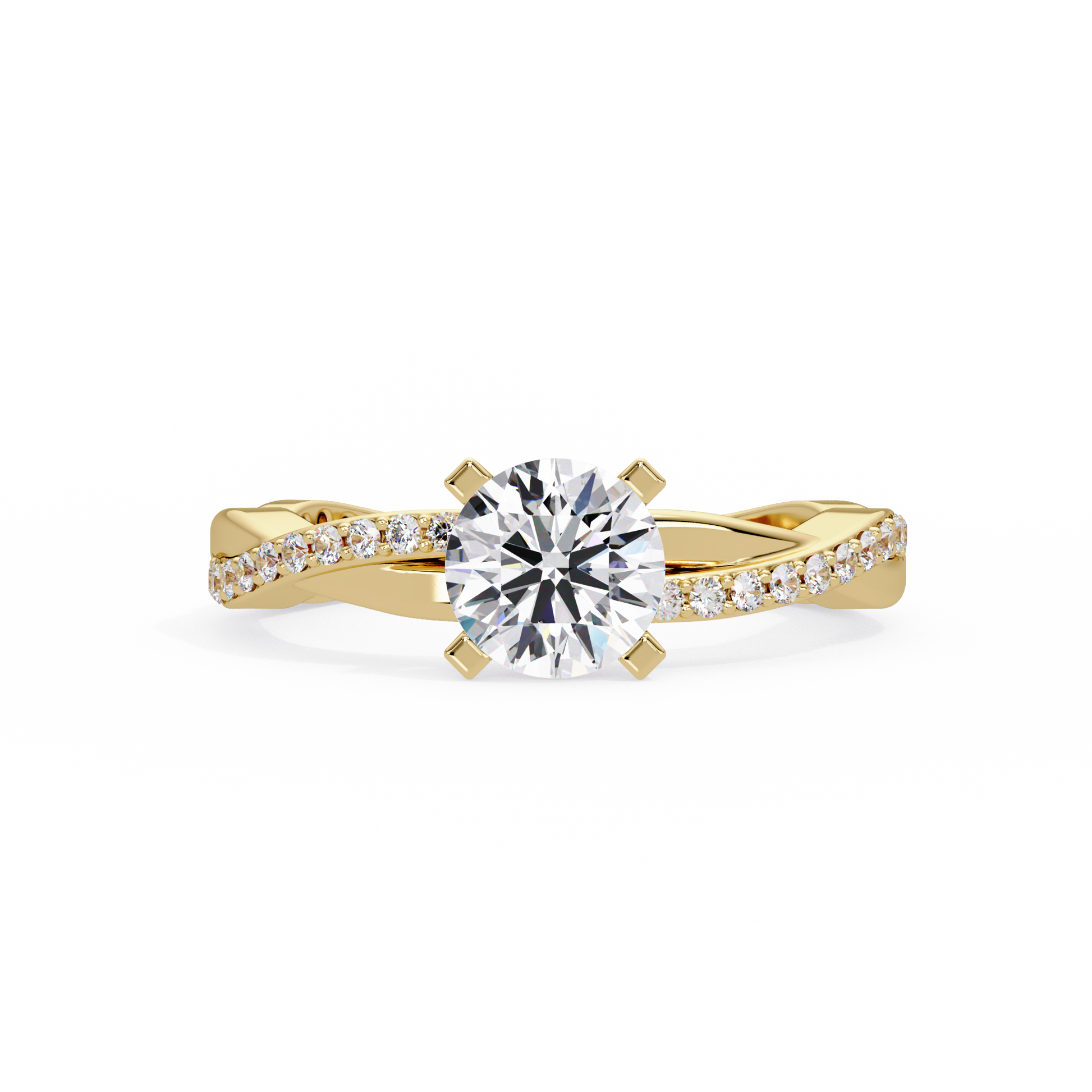 Round Cut Lab Grown Diamond Twisted Ring