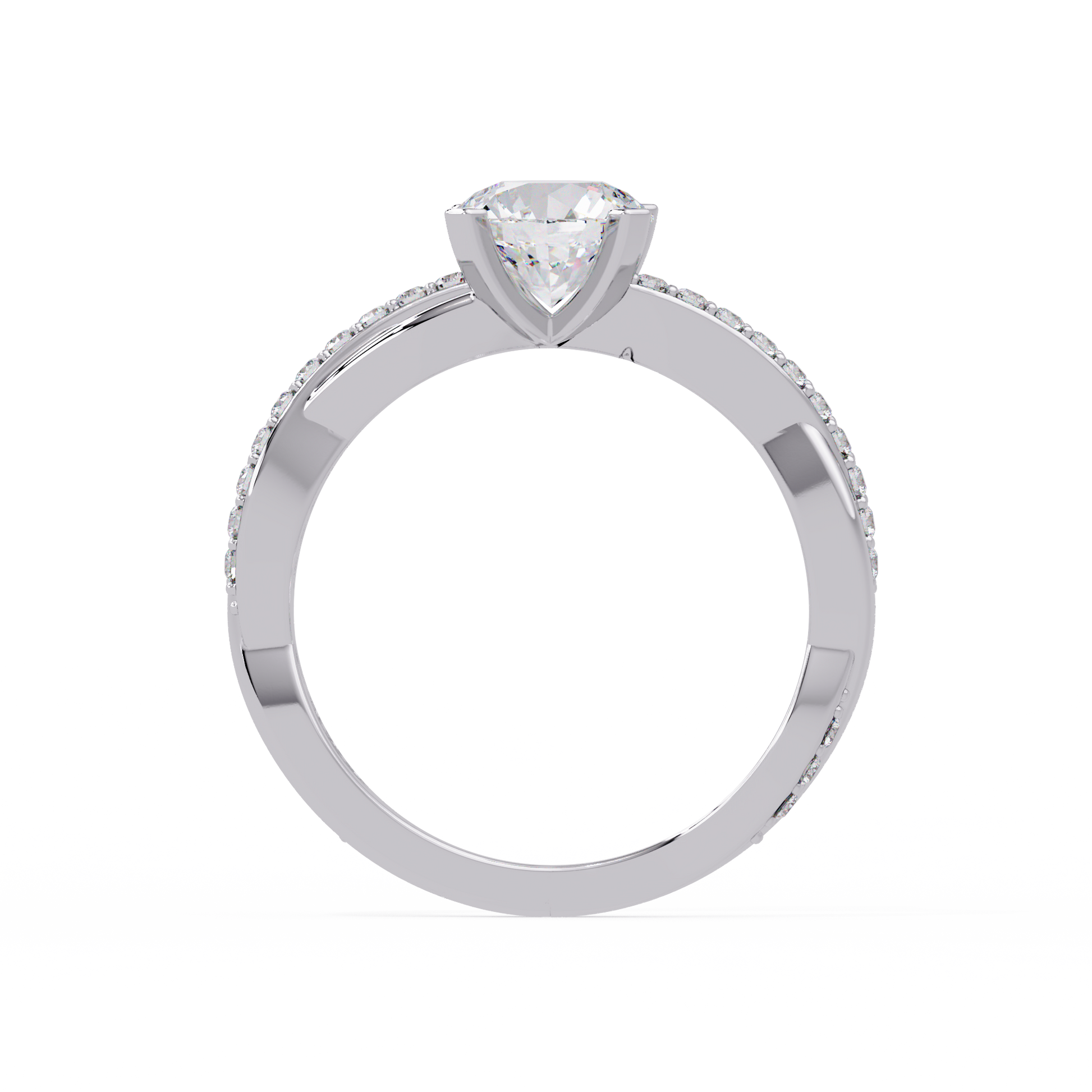 Round Cut Lab Grown Diamond Twisted Ring